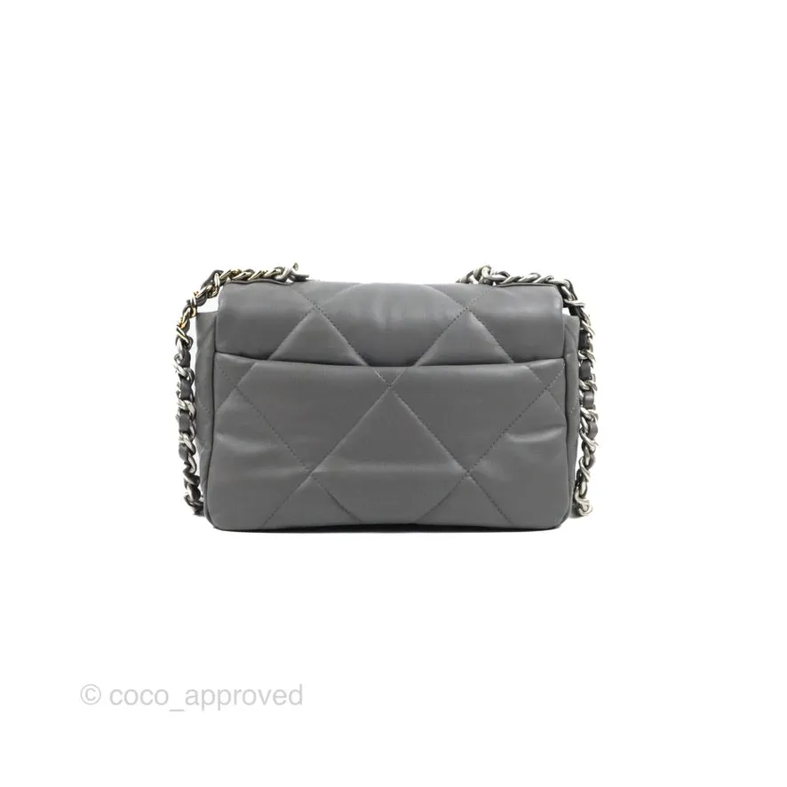 Chanel 19 Small Dark Grey Lambskin Mixed Hardware