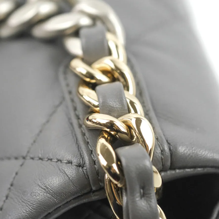 Chanel 19 Small Dark Grey Lambskin Mixed Hardware