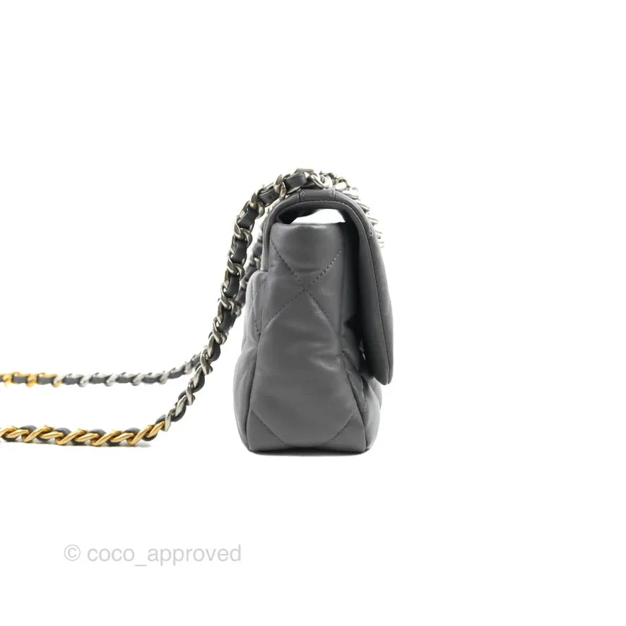 Chanel 19 Small Dark Grey Lambskin Mixed Hardware