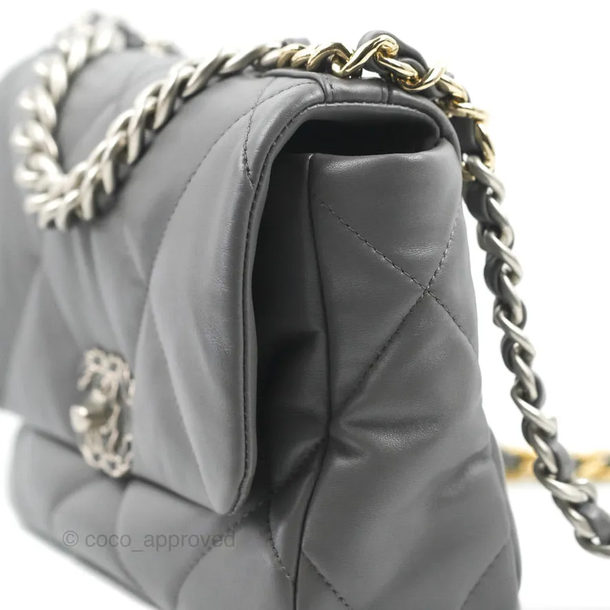 Chanel 19 Small Dark Grey Lambskin Mixed Hardware
