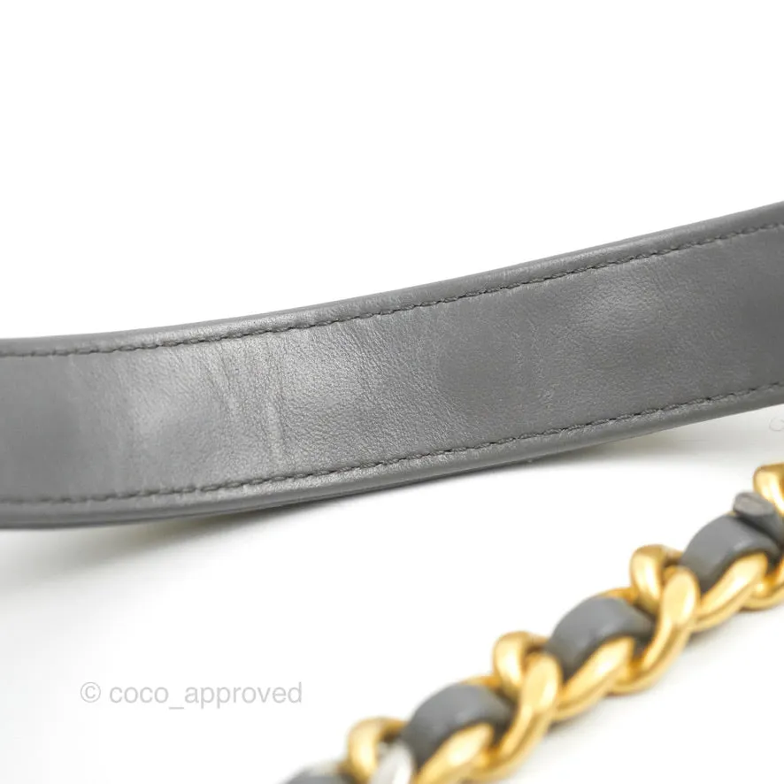 Chanel 19 Small Dark Grey Lambskin Mixed Hardware