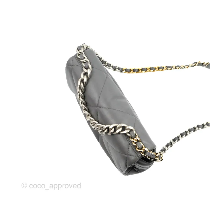 Chanel 19 Small Dark Grey Lambskin Mixed Hardware