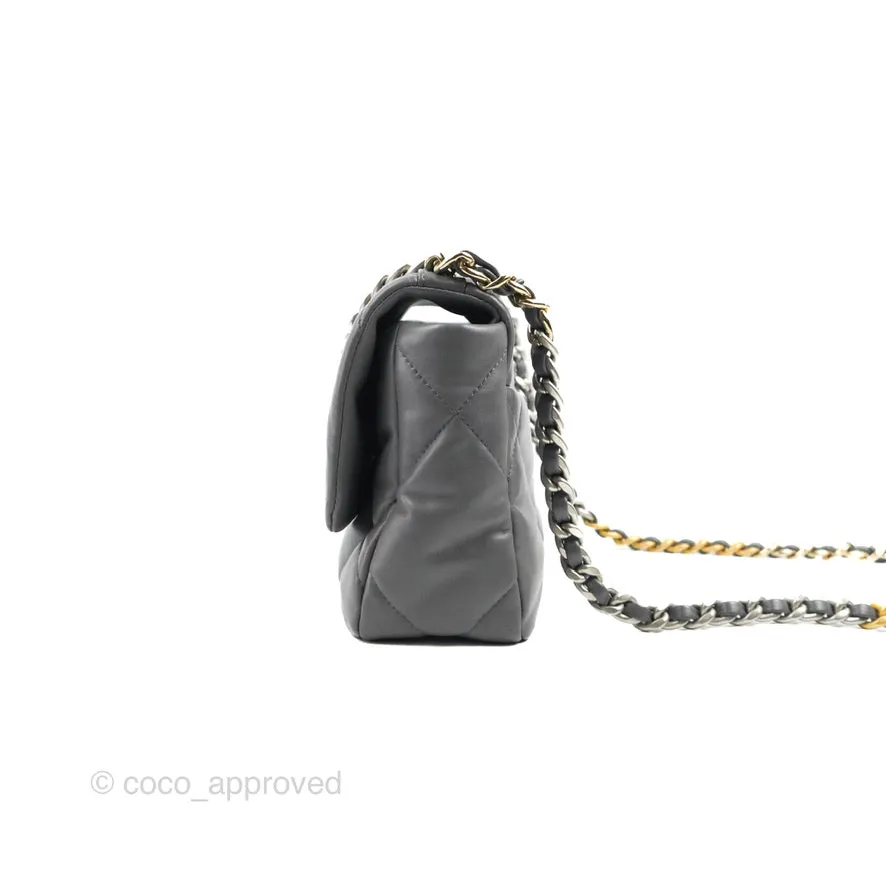 Chanel 19 Small Dark Grey Lambskin Mixed Hardware