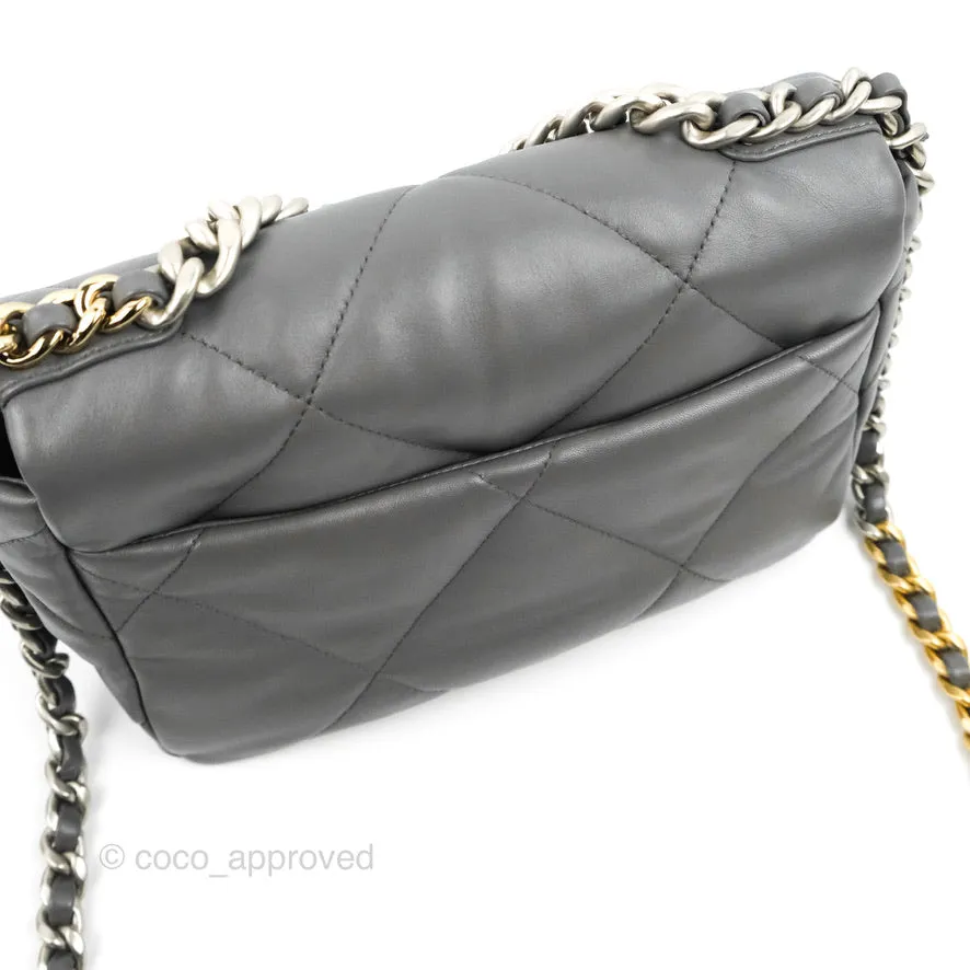 Chanel 19 Small Dark Grey Lambskin Mixed Hardware