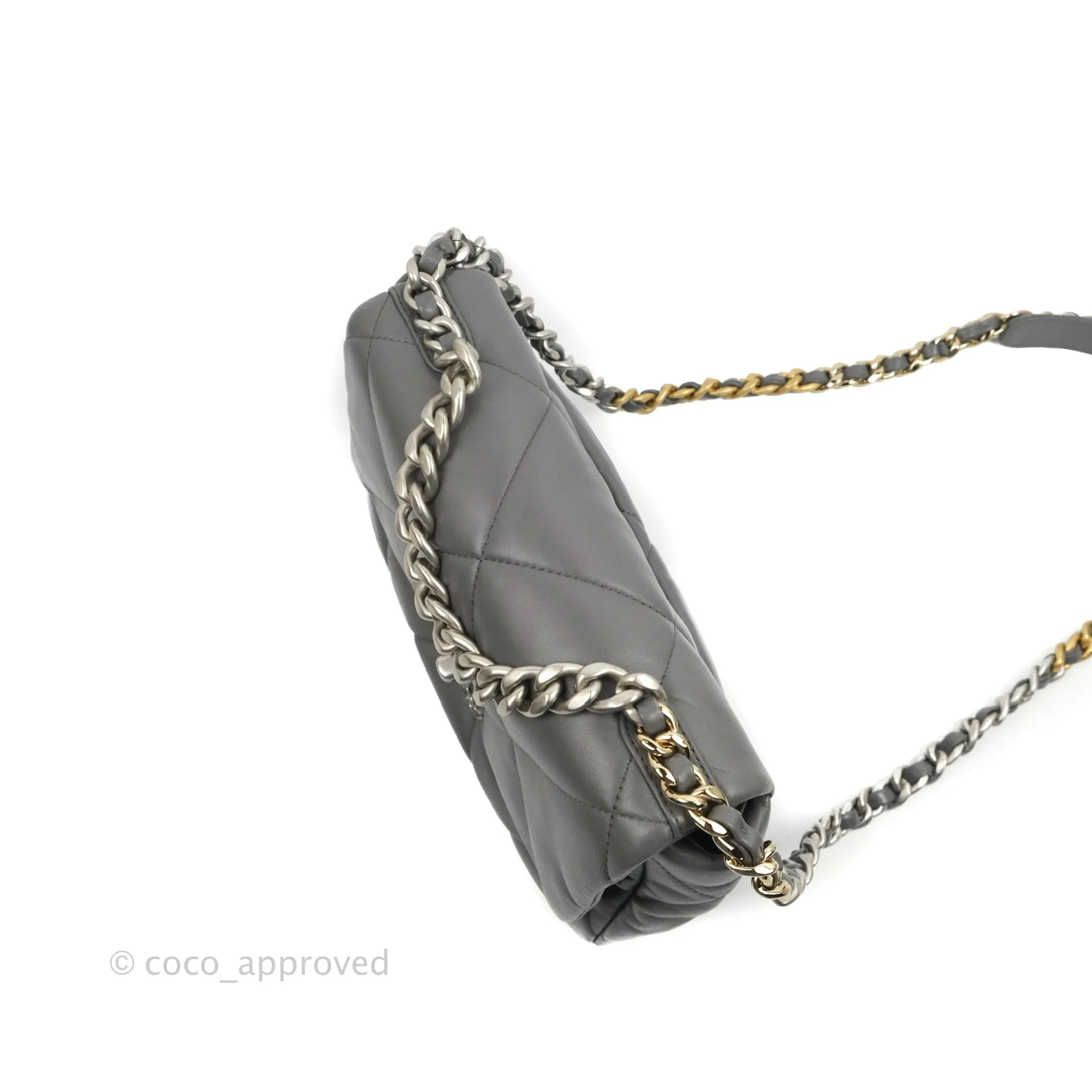 Chanel 19 Small Dark Grey Mixed Hardware