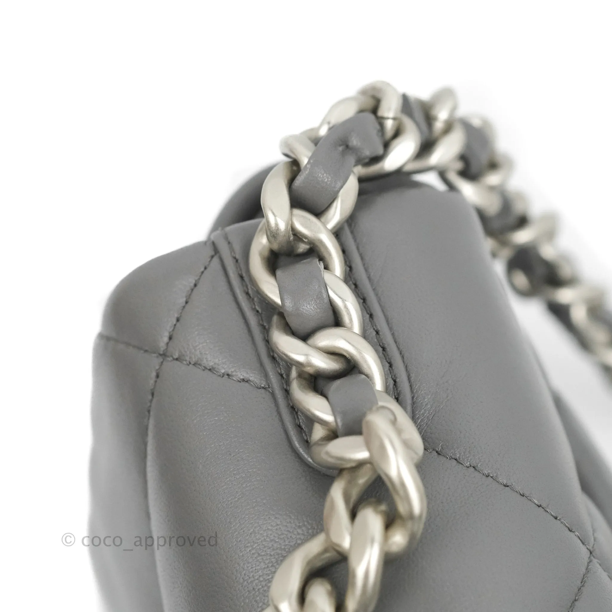 Chanel 19 Small Dark Grey Mixed Hardware