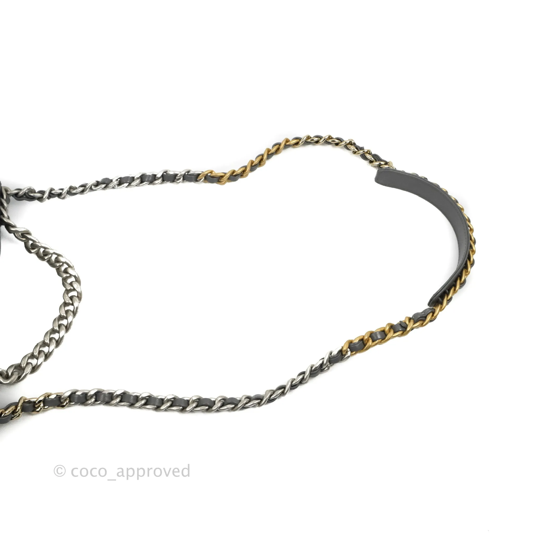 Chanel 19 Small Dark Grey Mixed Hardware
