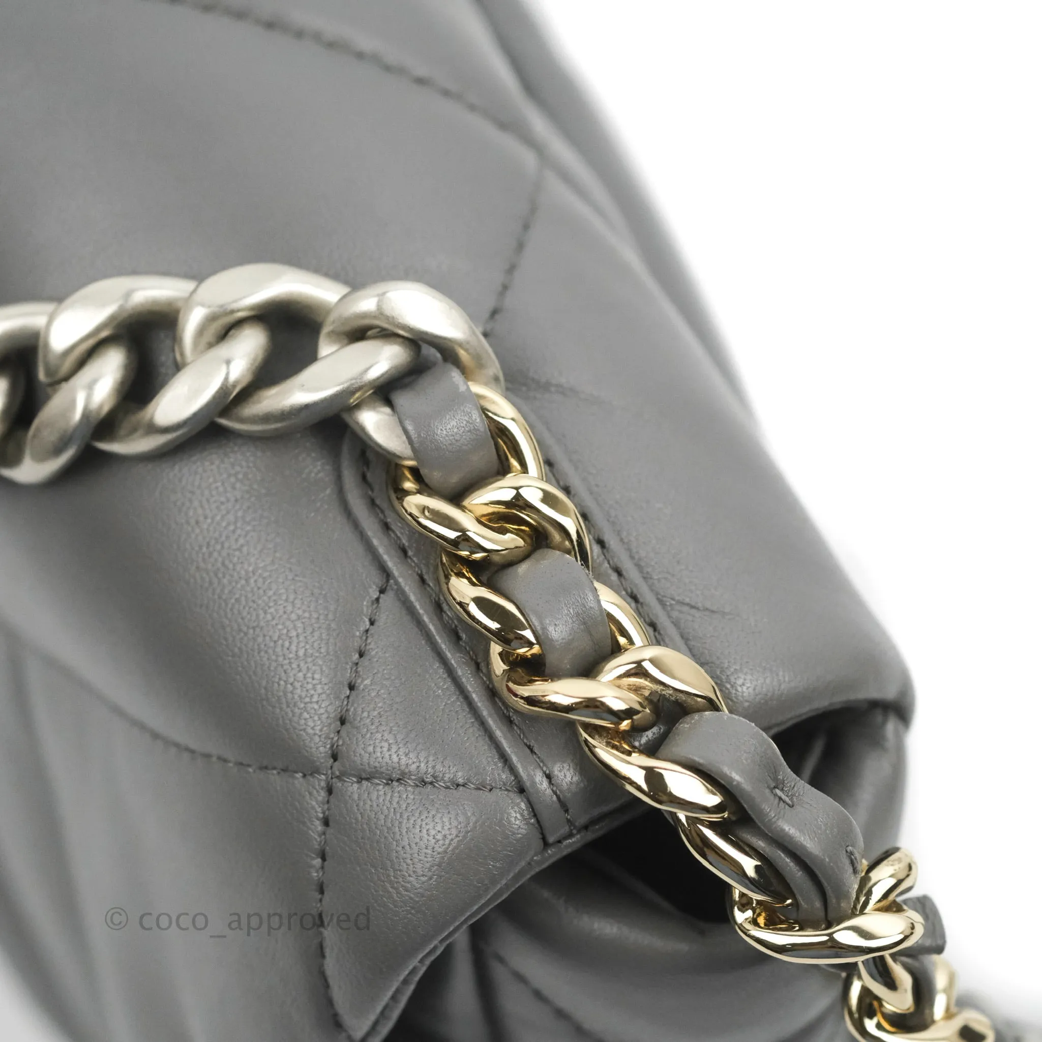Chanel 19 Small Dark Grey Mixed Hardware