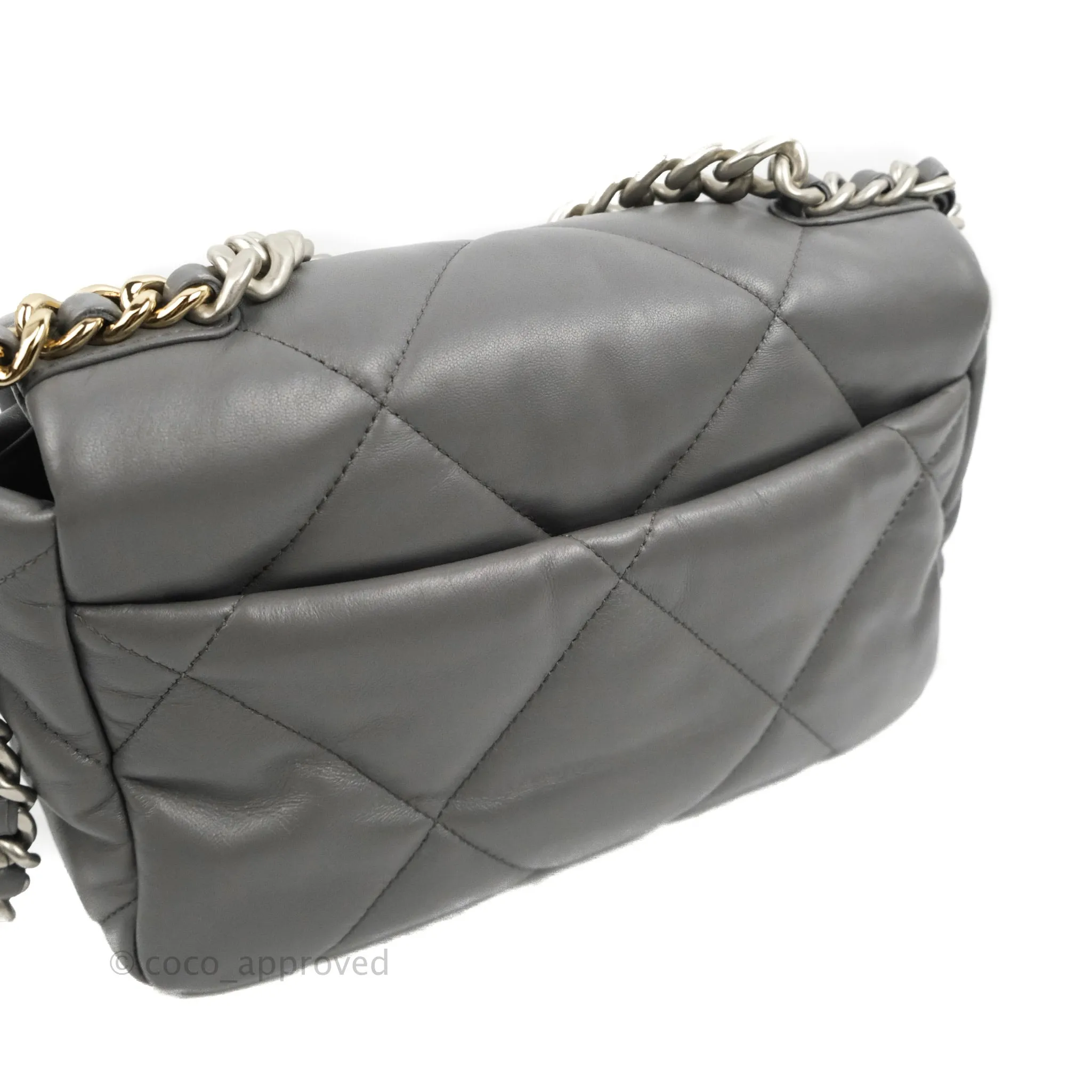 Chanel 19 Small Dark Grey Mixed Hardware