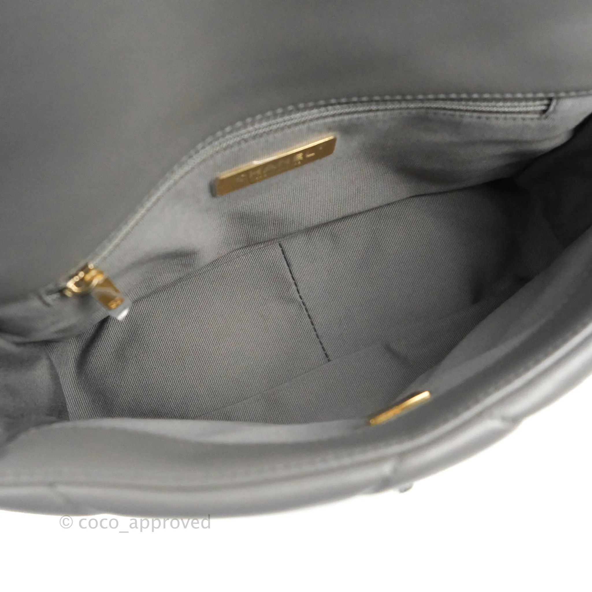 Chanel 19 Small Dark Grey Mixed Hardware