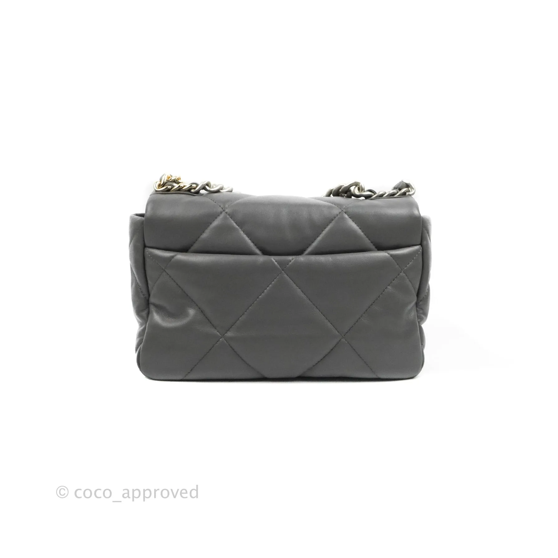 Chanel 19 Small Dark Grey Mixed Hardware