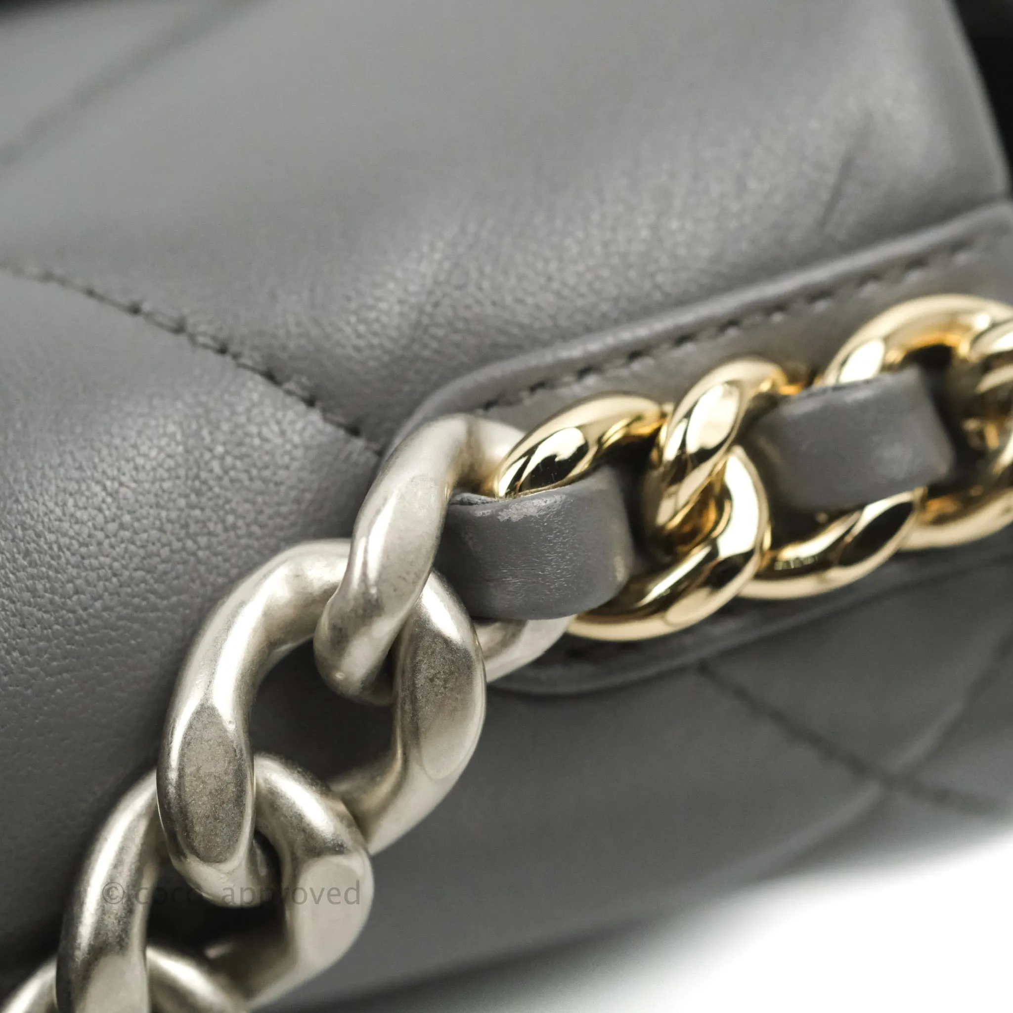 Chanel 19 Small Dark Grey Mixed Hardware