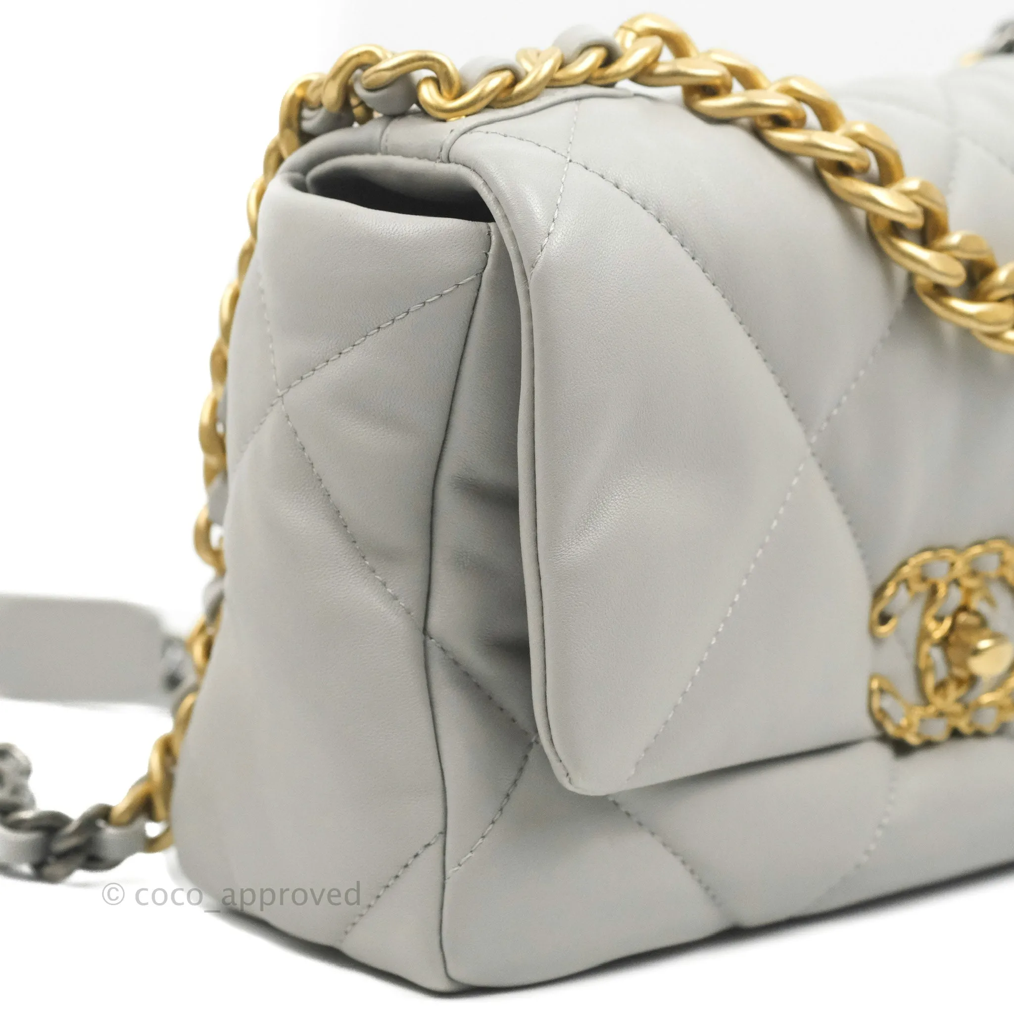 Chanel 19 Small Grey Mixed Hardware 21A