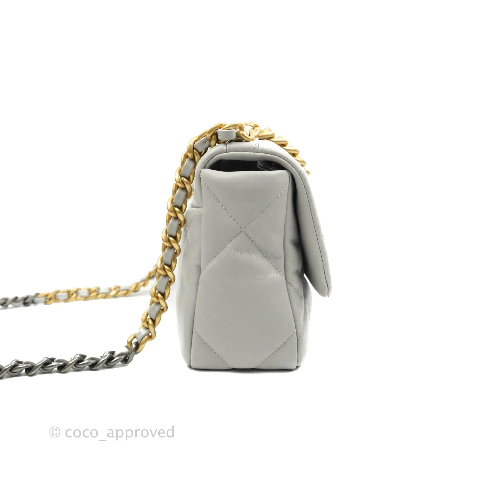 Chanel 19 Small Grey Mixed Hardware 21A