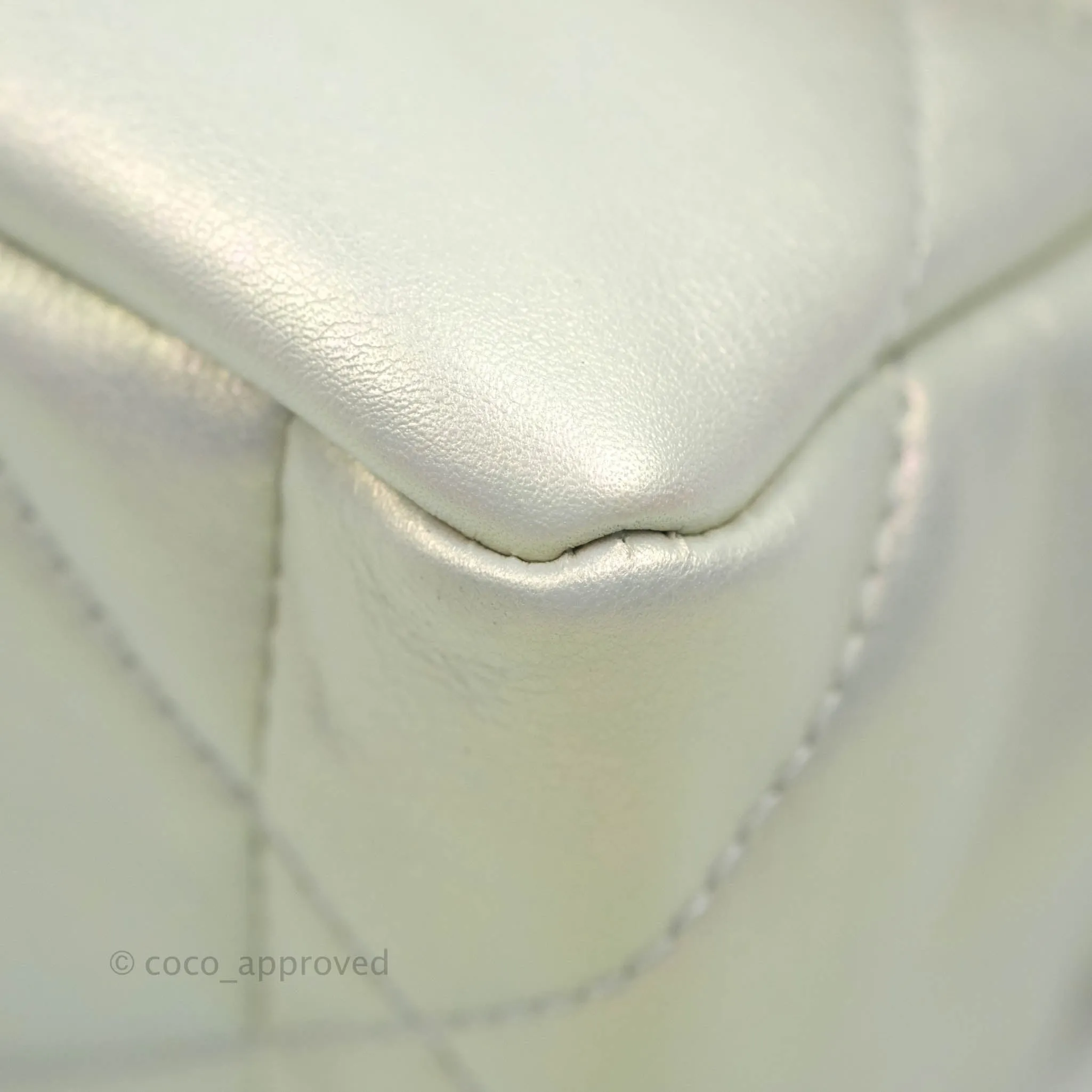 Chanel 19 Small Iridescent White Mixed Hardware