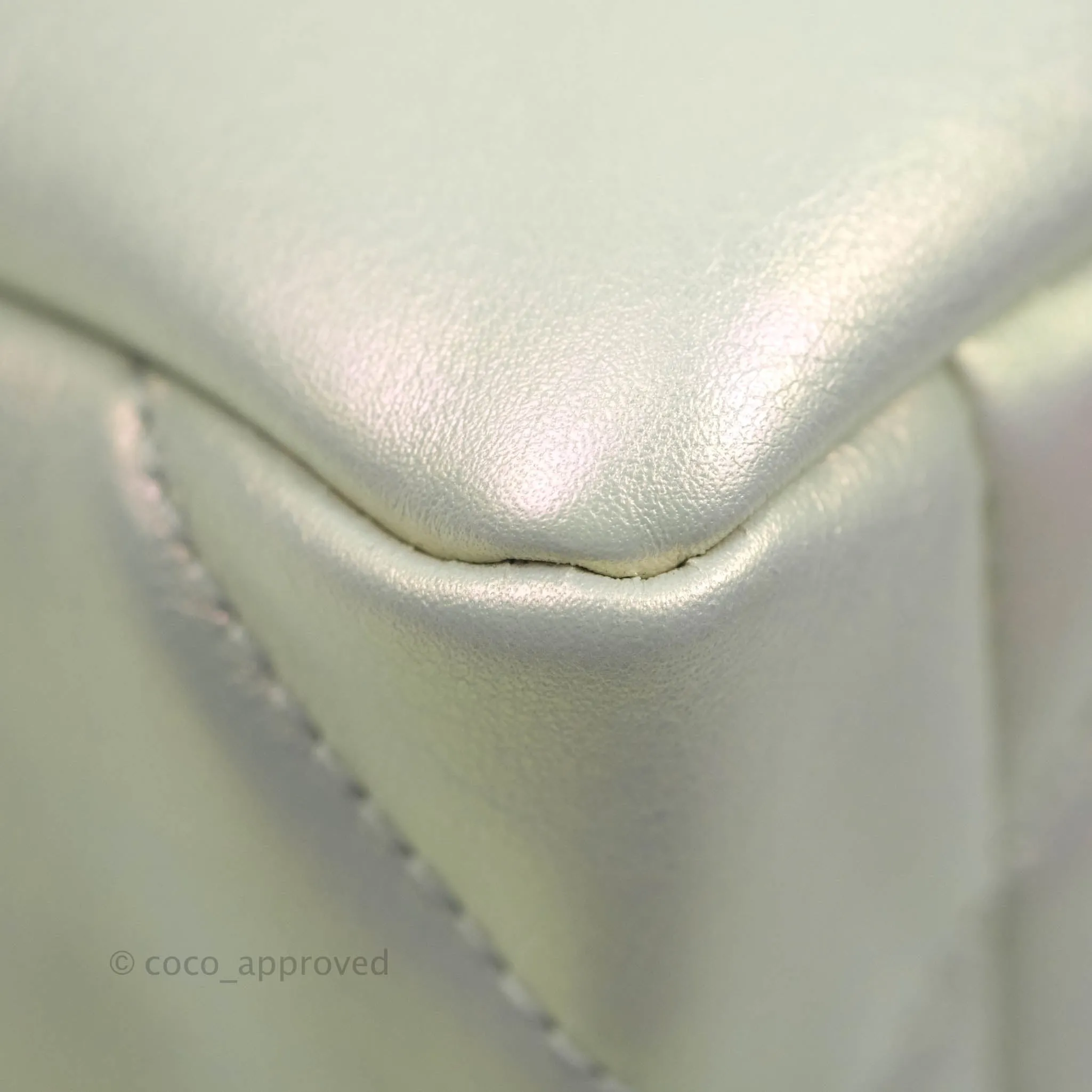 Chanel 19 Small Iridescent White Mixed Hardware