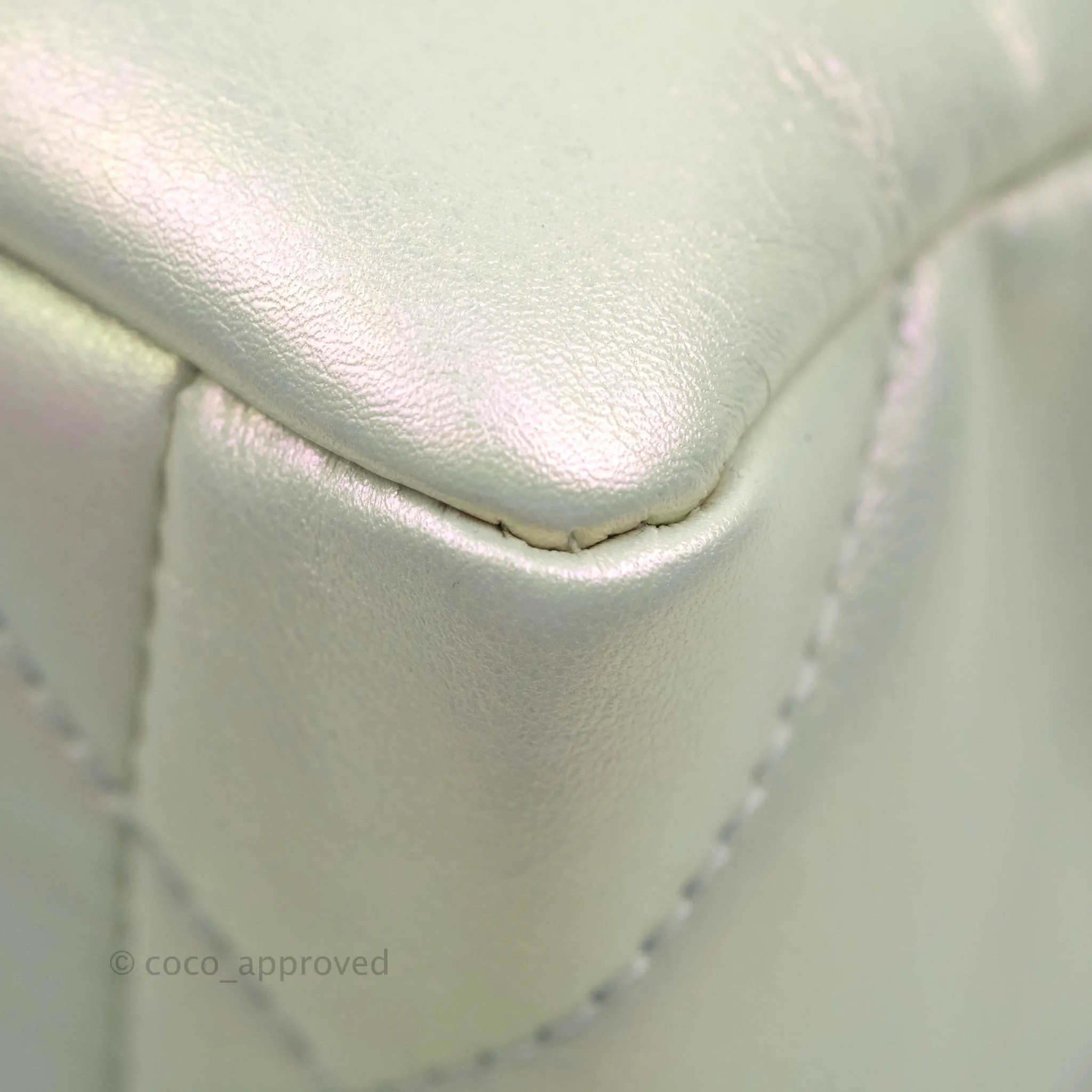Chanel 19 Small Iridescent White Mixed Hardware