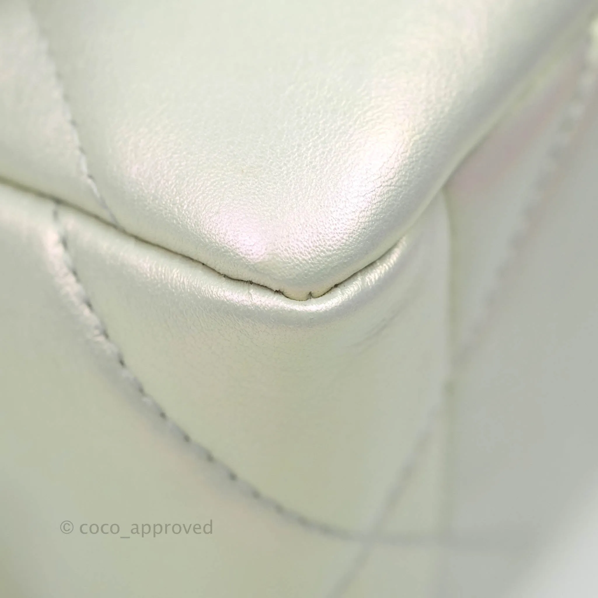 Chanel 19 Small Iridescent White Mixed Hardware