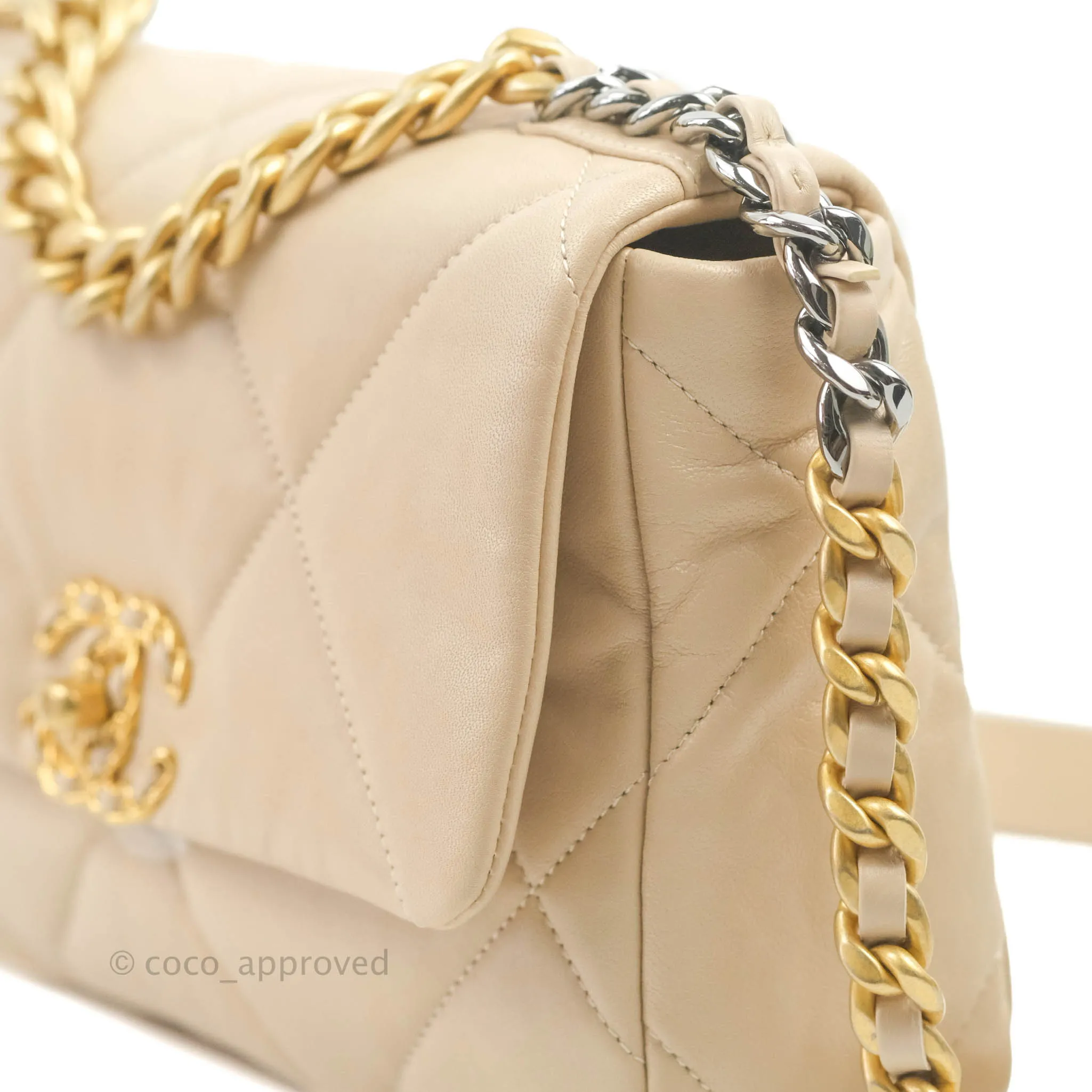 Chanel 19 Small Light Beige Mixed Hardware 20S