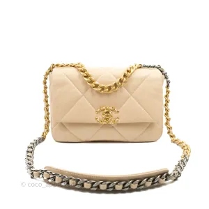 Chanel 19 Small Light Beige Mixed Hardware 20S