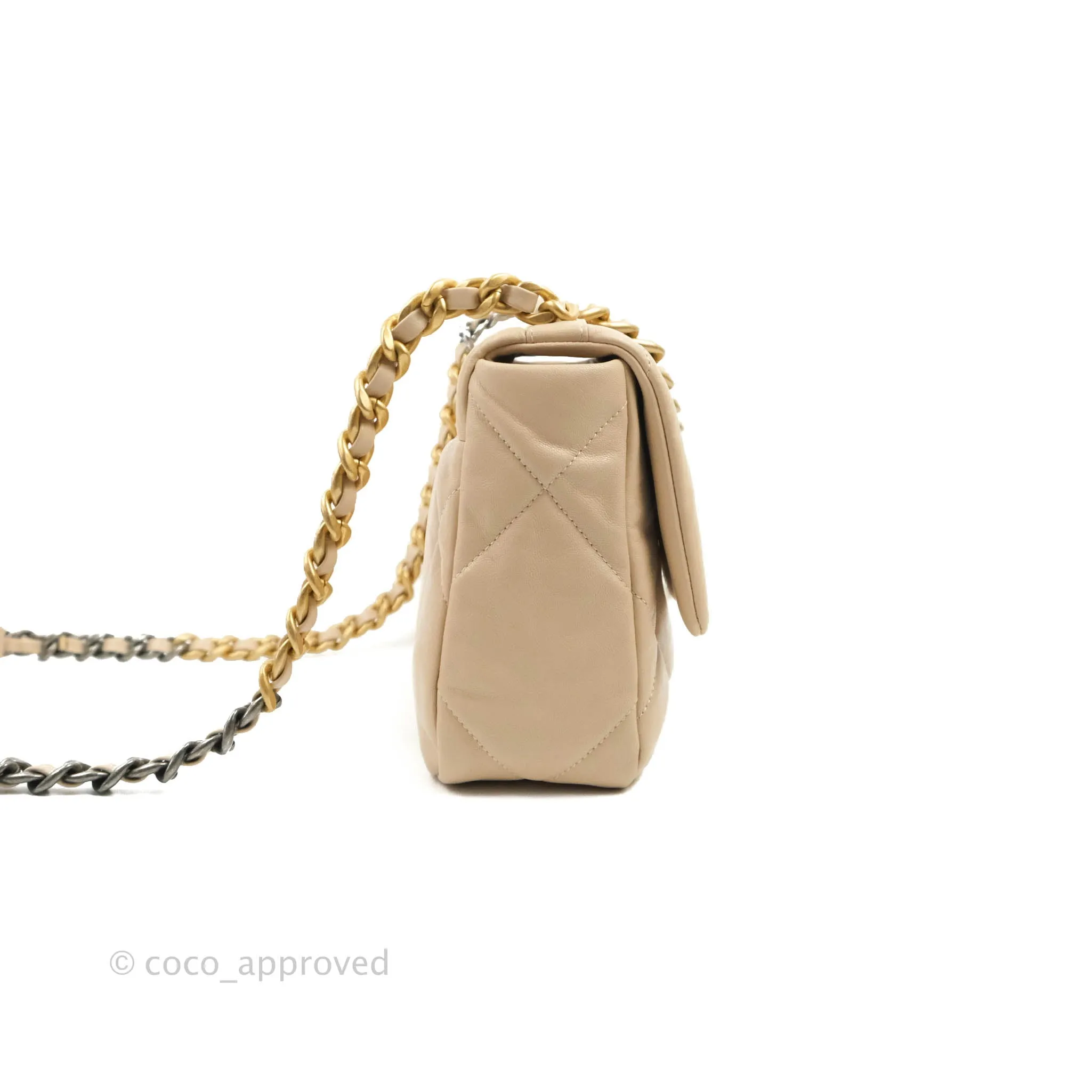 Chanel 19 Small Light Beige Mixed Hardware 20S