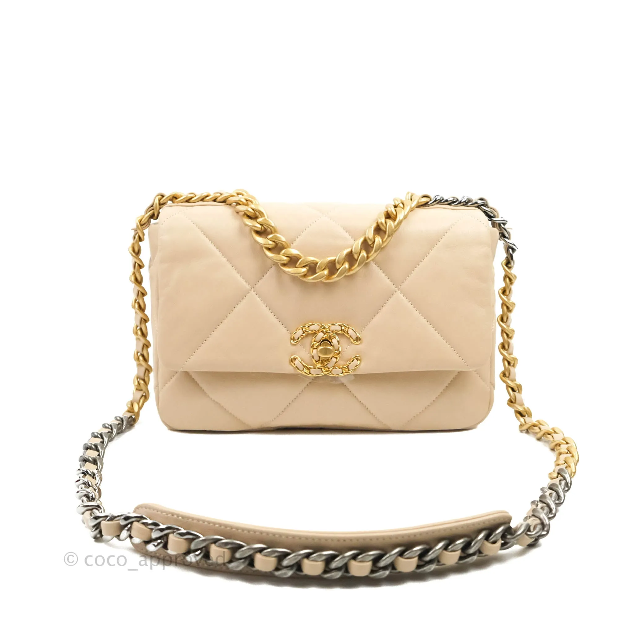 Chanel 19 Small Light Beige Mixed Hardware 20S