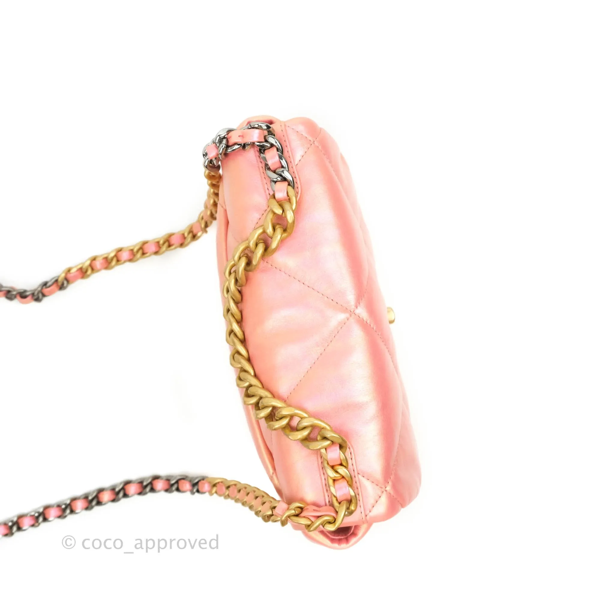 Chanel 19 Small Metallic Pink Mixed Hardware