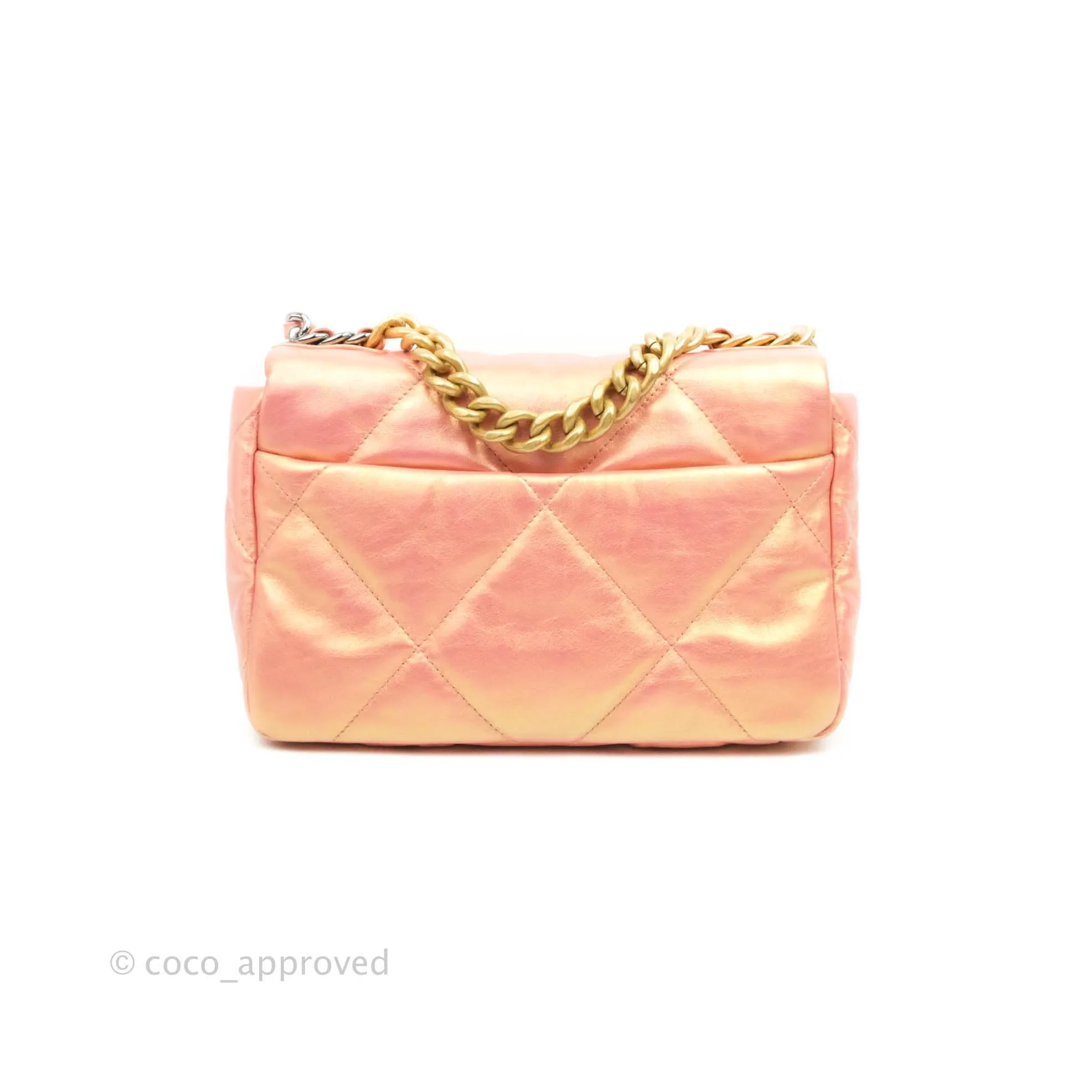 Chanel 19 Small Metallic Pink Mixed Hardware