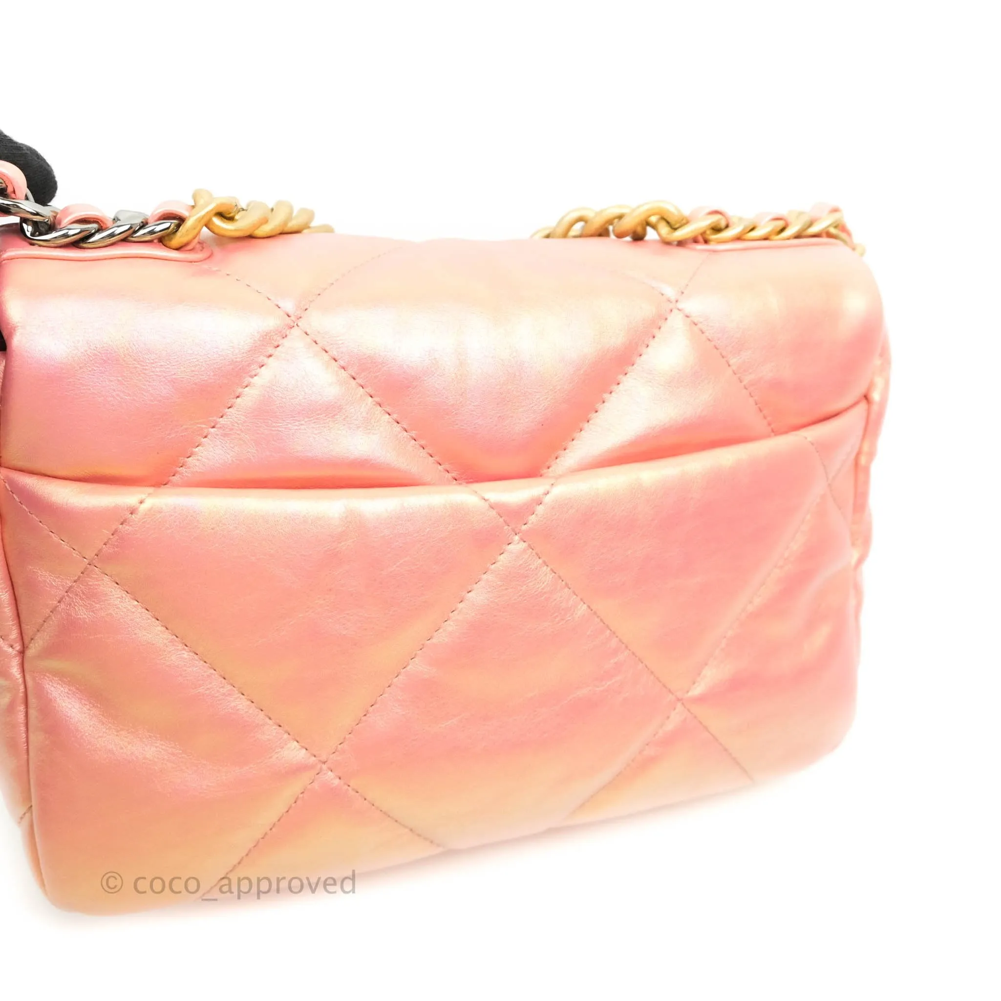 Chanel 19 Small Metallic Pink Mixed Hardware