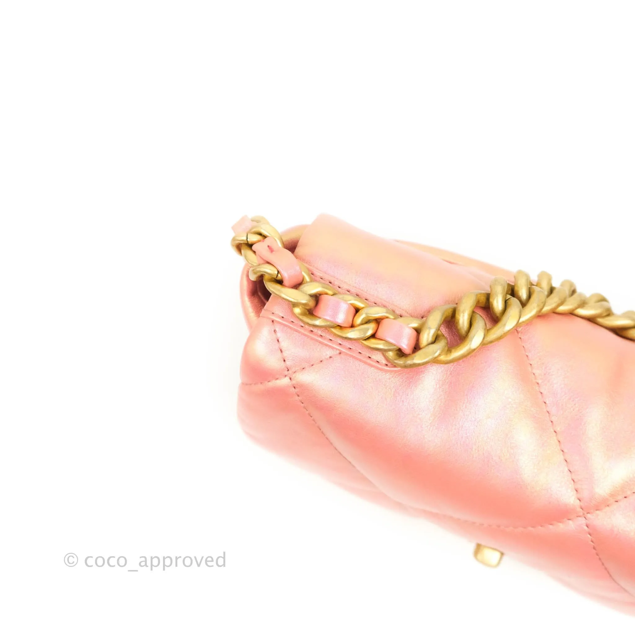 Chanel 19 Small Metallic Pink Mixed Hardware