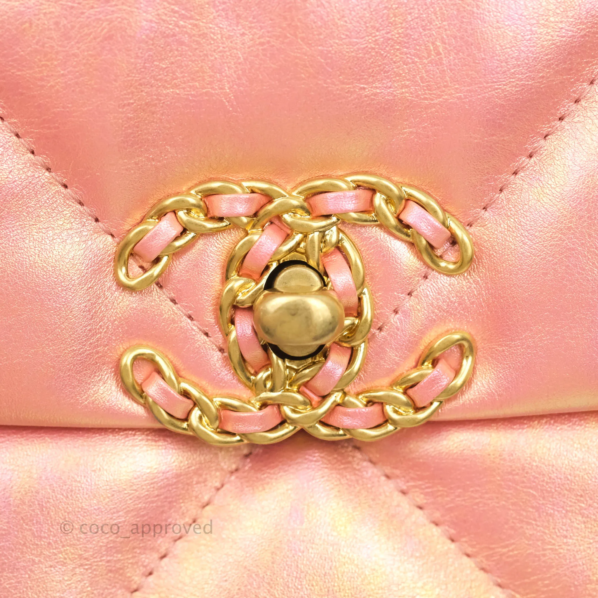 Chanel 19 Small Metallic Pink Mixed Hardware