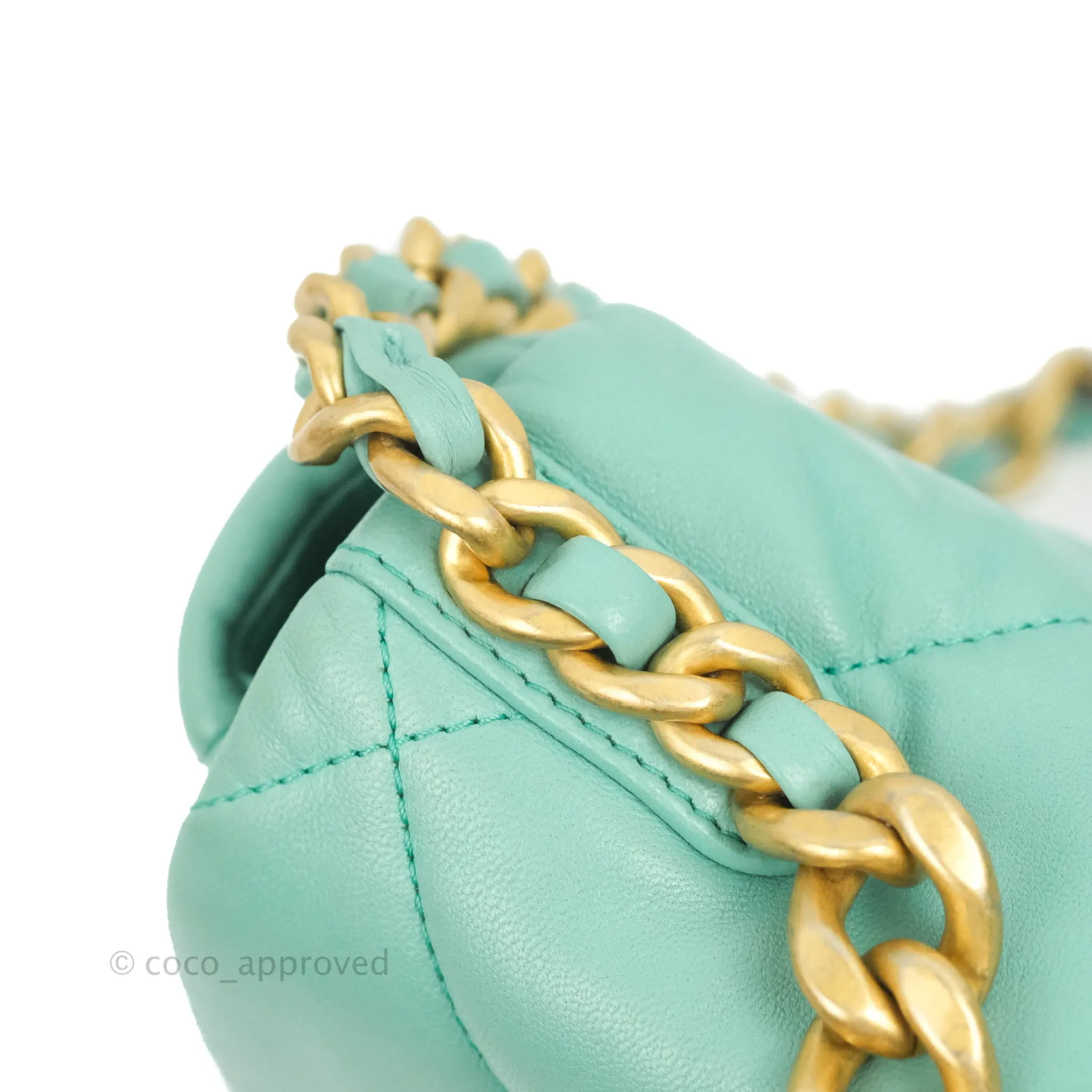 Chanel 19 Small Tiffany Blue Mixed Hardware
