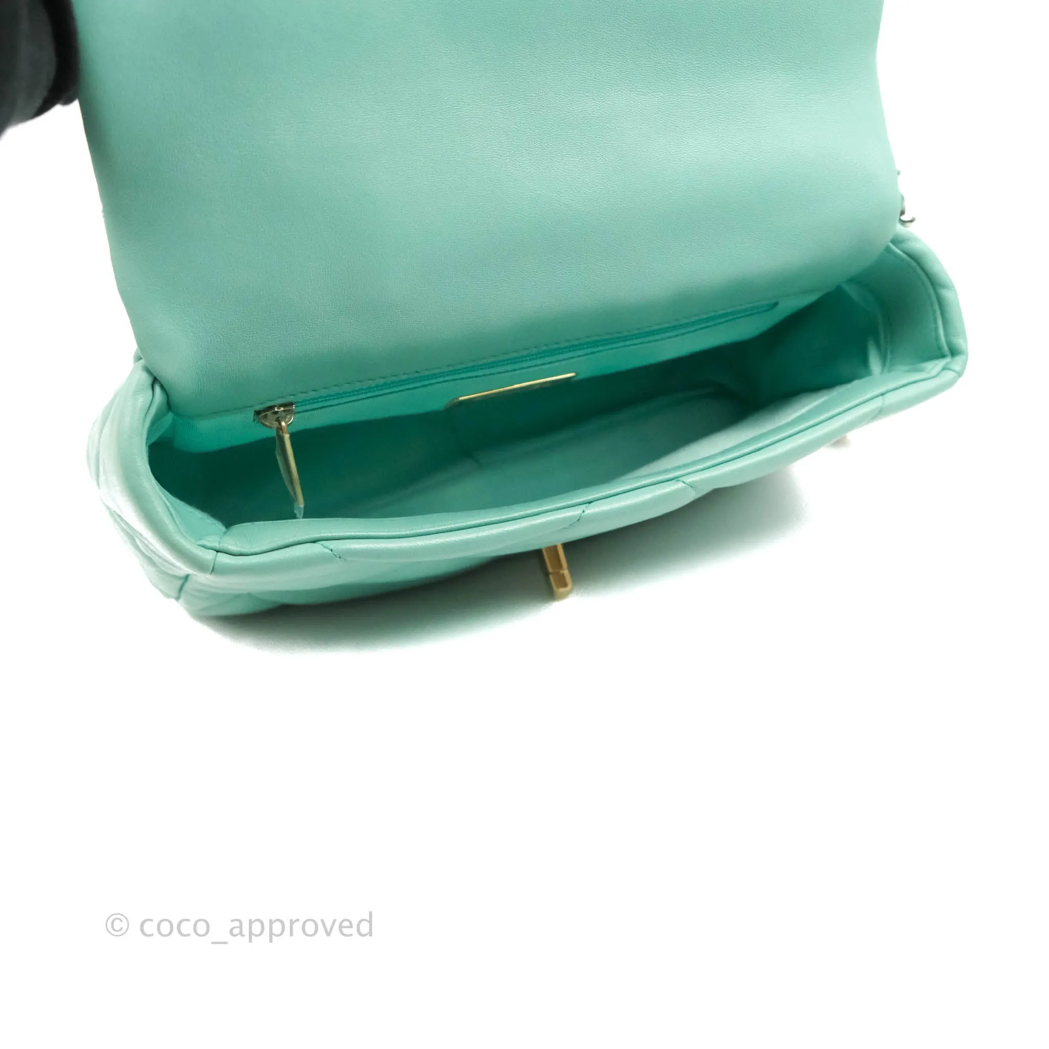 Chanel 19 Small Tiffany Blue Mixed Hardware