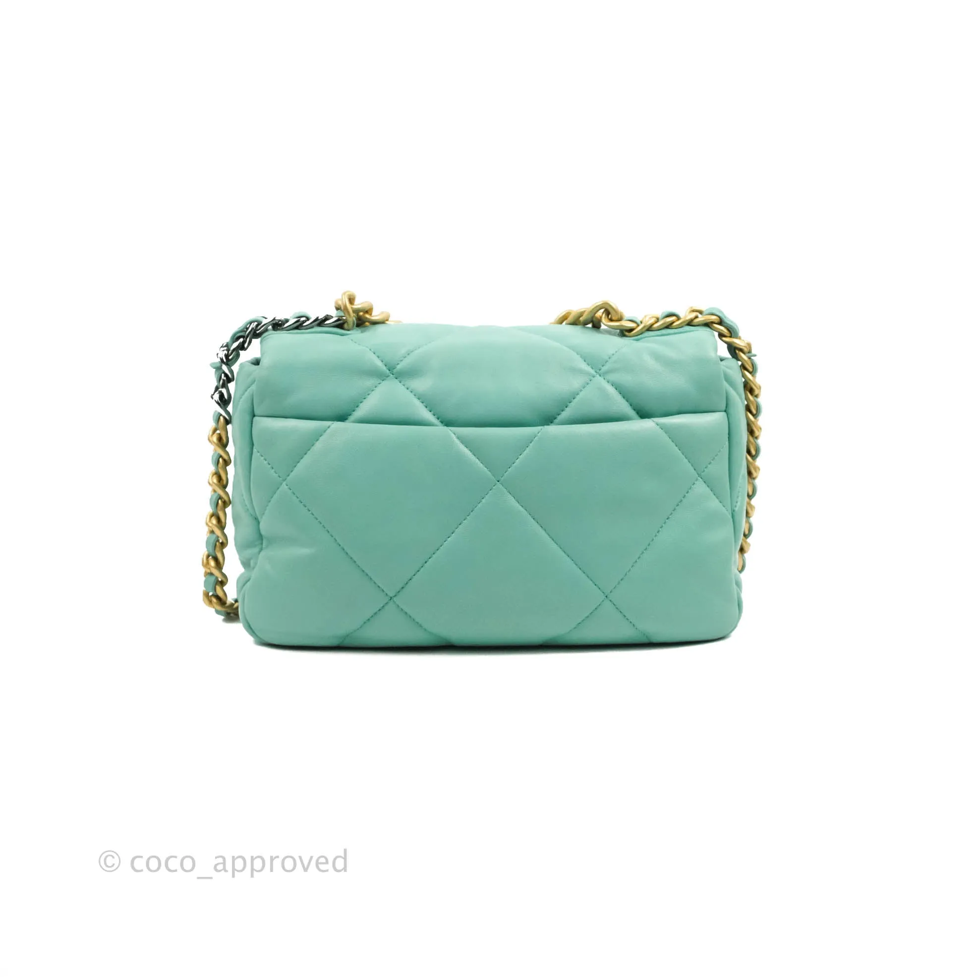 Chanel 19 Small Tiffany Blue Mixed Hardware