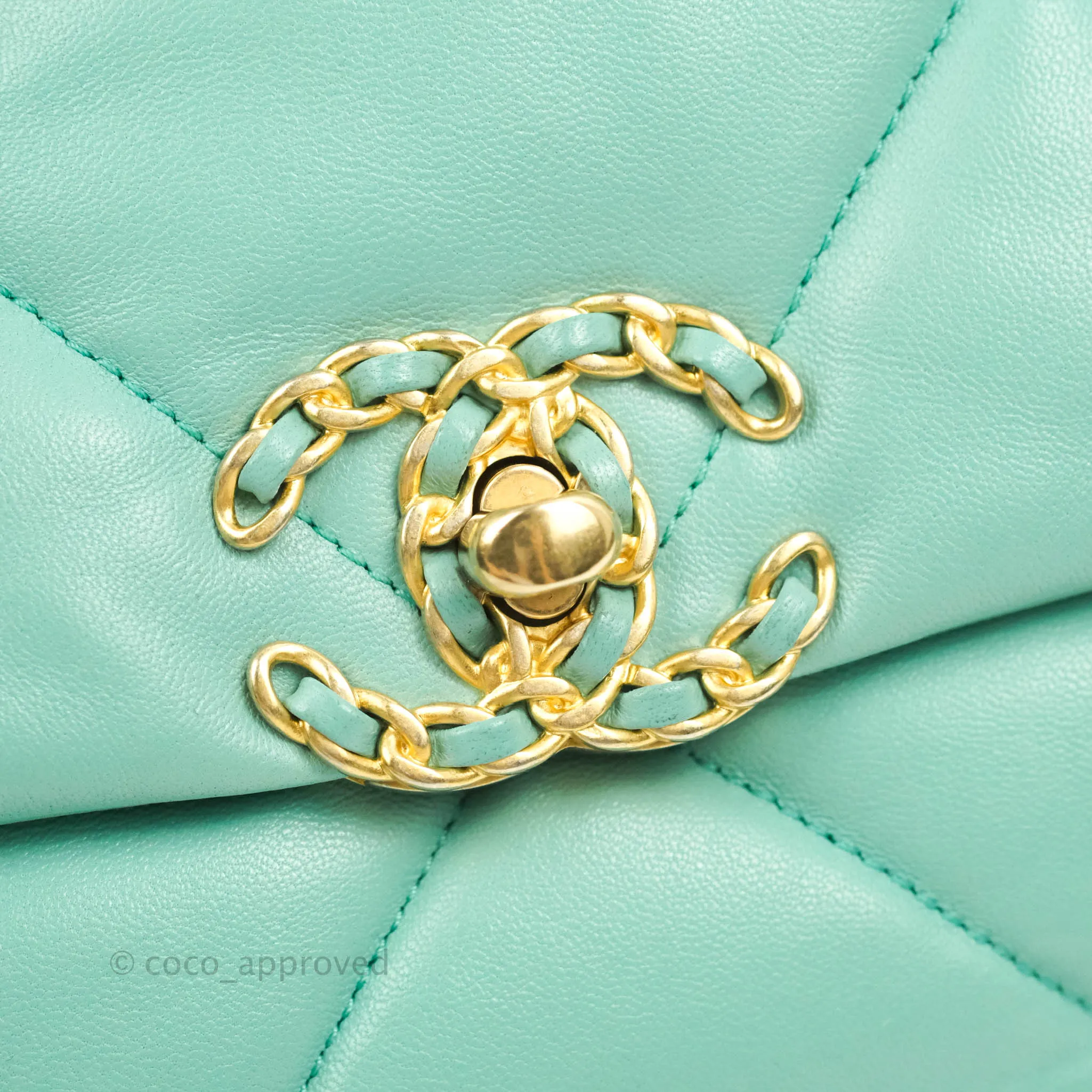 Chanel 19 Small Tiffany Blue Mixed Hardware