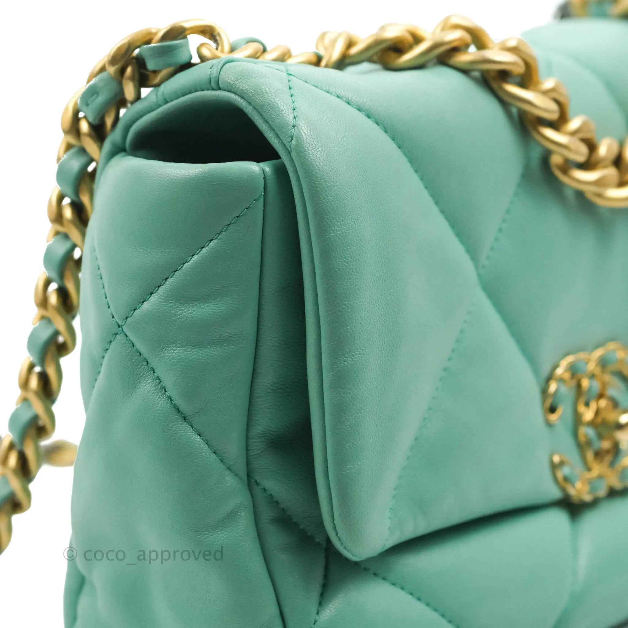Chanel 19 Small Tiffany Blue Mixed Hardware