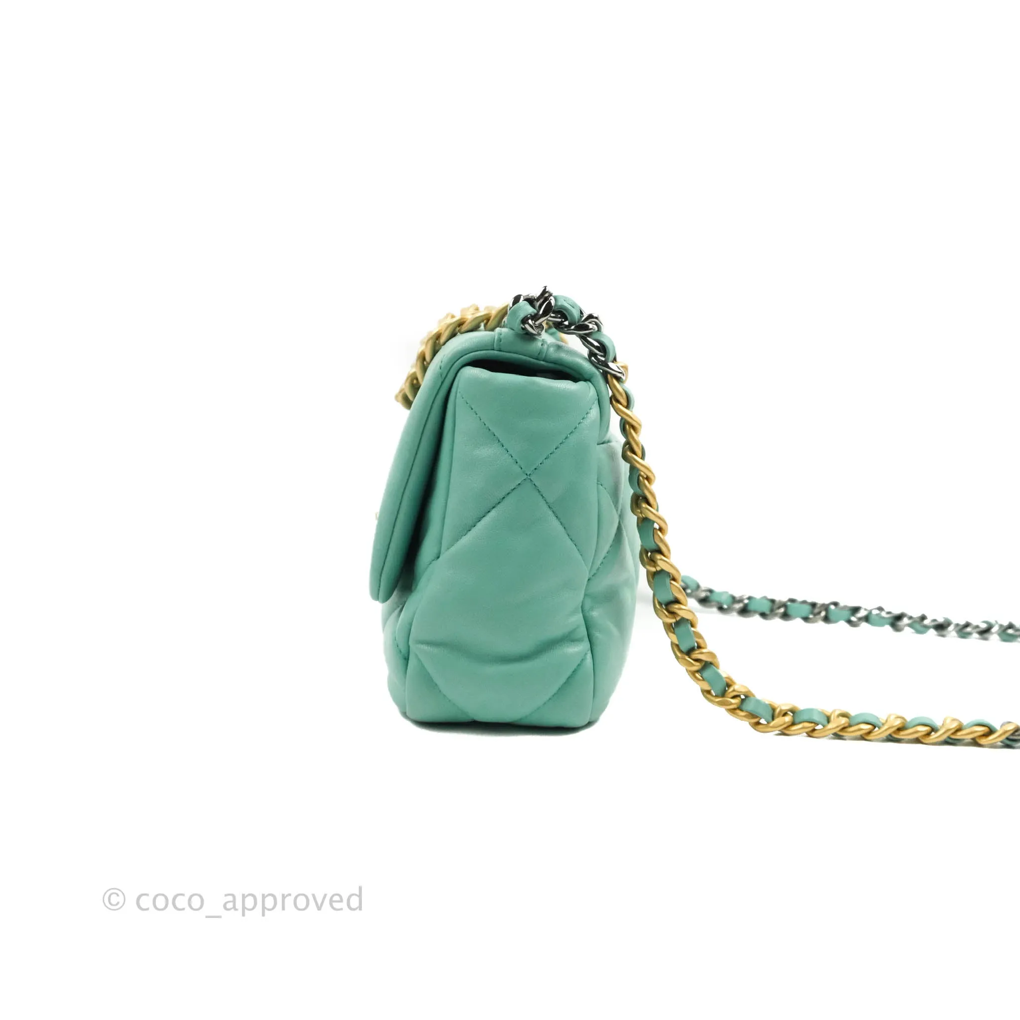 Chanel 19 Small Tiffany Blue Mixed Hardware