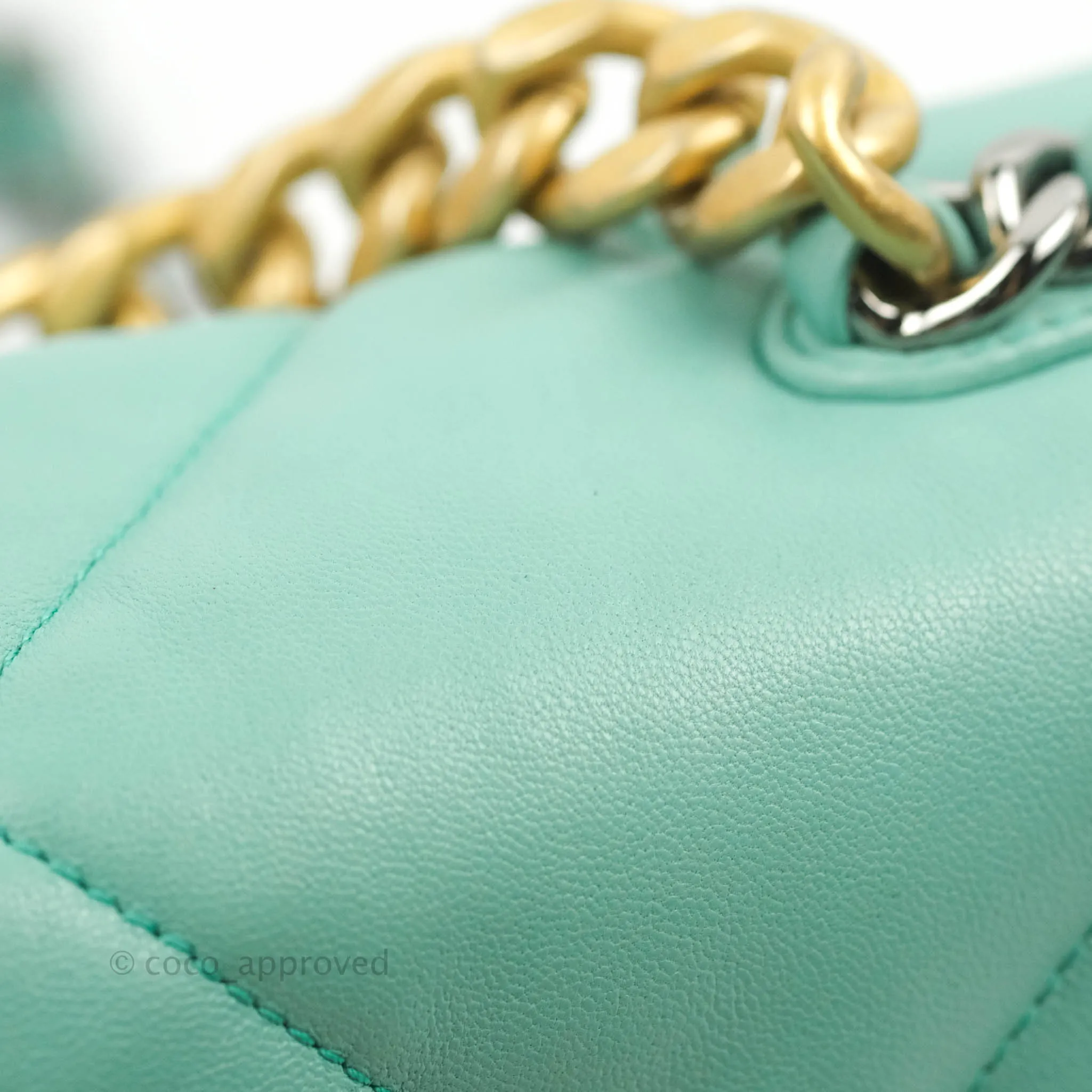 Chanel 19 Small Tiffany Blue Mixed Hardware