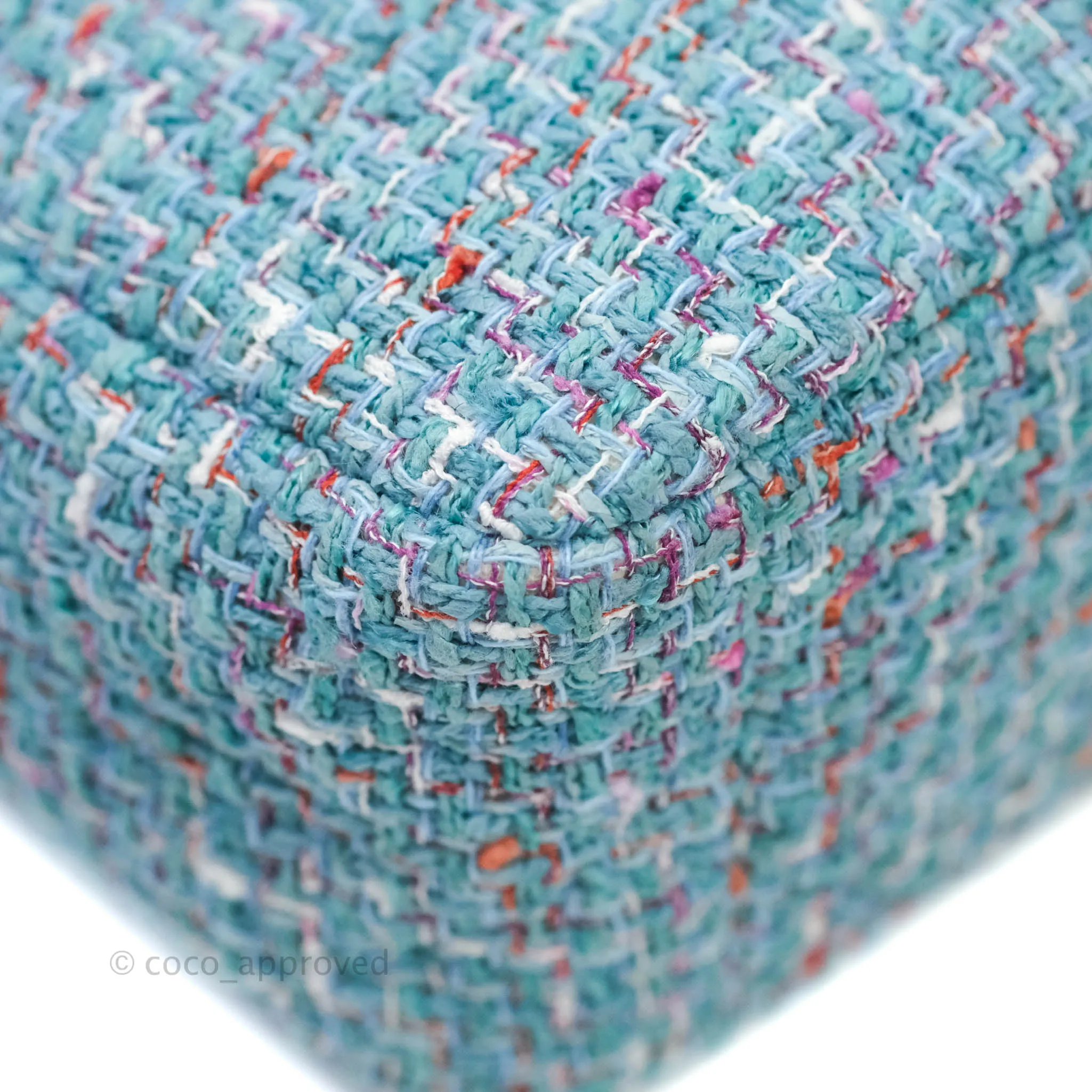 Chanel 19 Small Tweed Blue Mixed Hardware