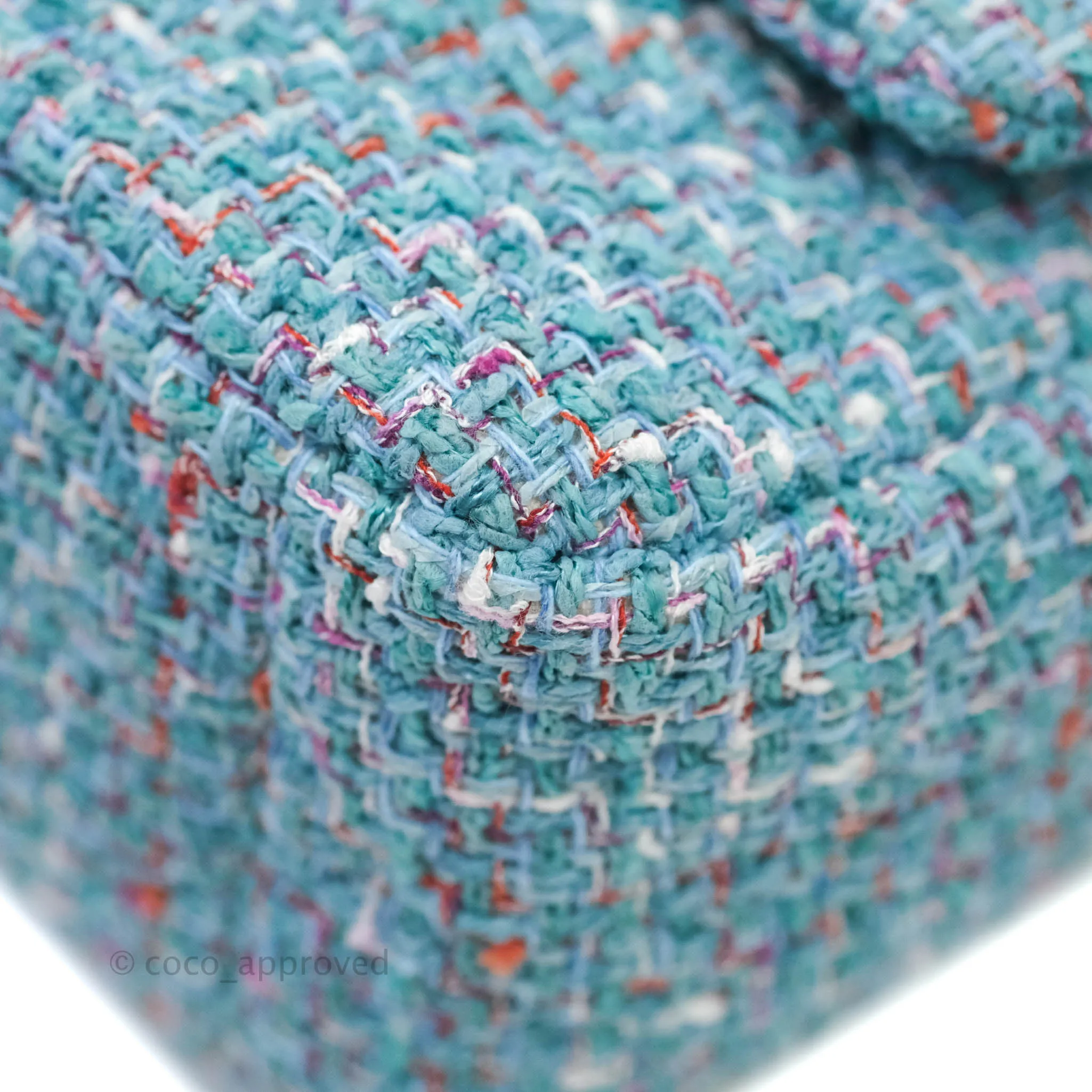 Chanel 19 Small Tweed Blue Mixed Hardware