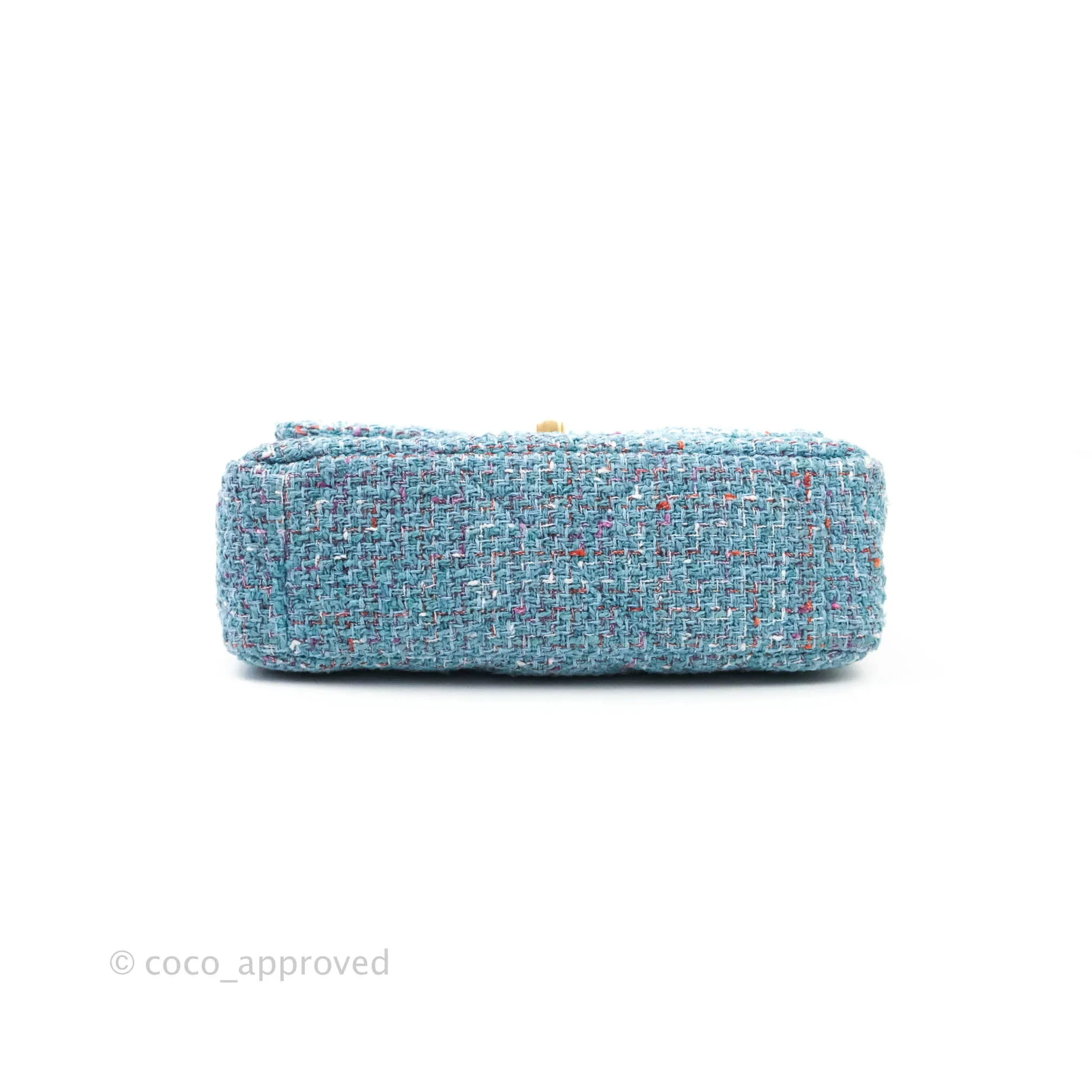Chanel 19 Small Tweed Blue Mixed Hardware
