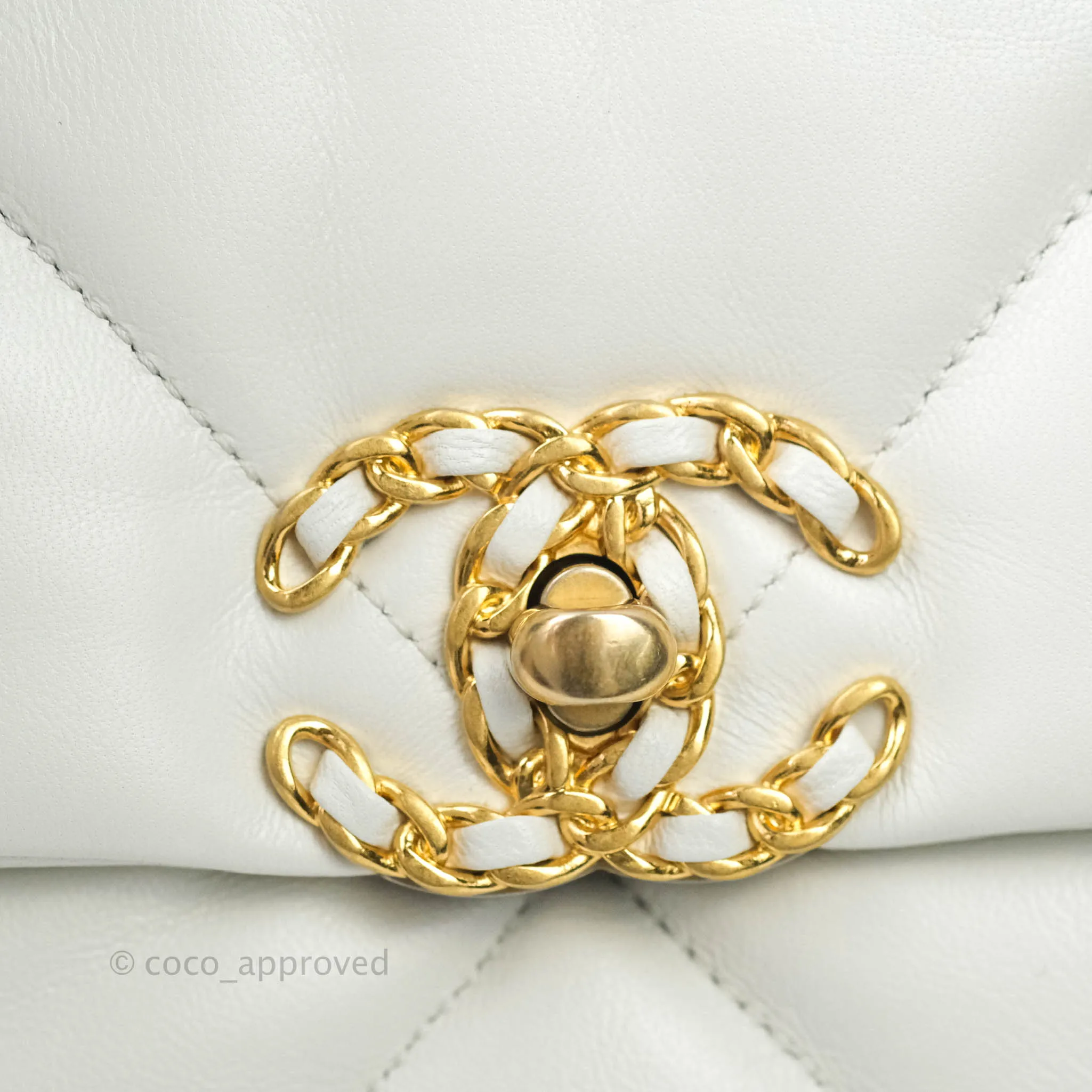 Chanel 19 Small White Mixed Hardware