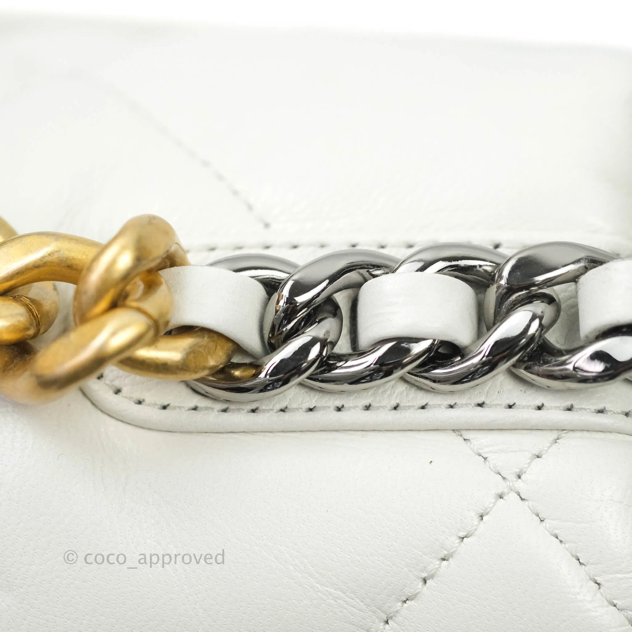Chanel 19 Small White Mixed Hardware