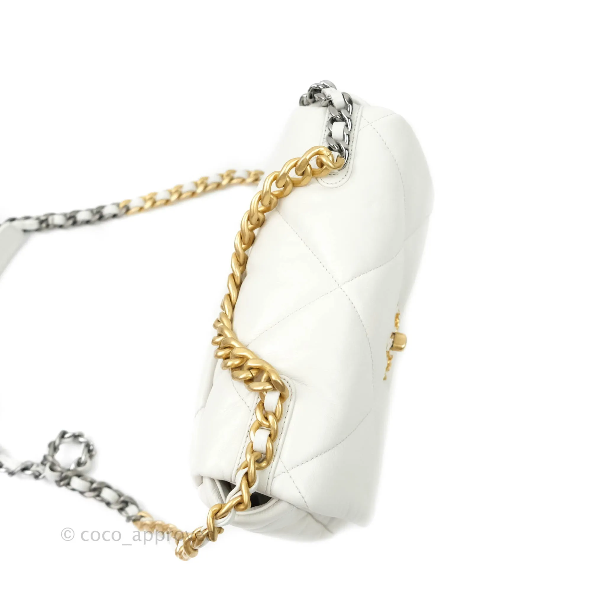 Chanel 19 Small White Mixed Hardware