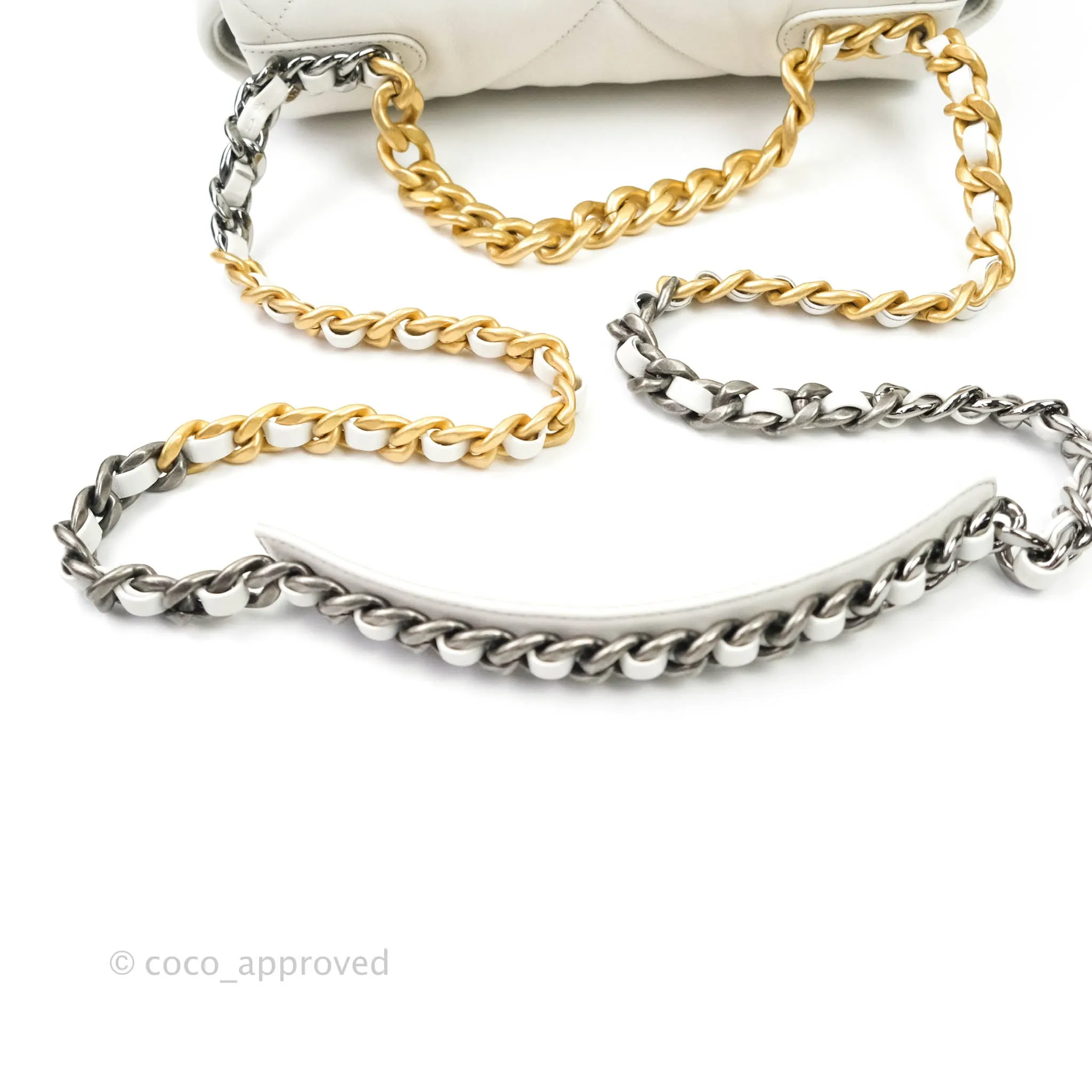 Chanel 19 Small White Mixed Hardware