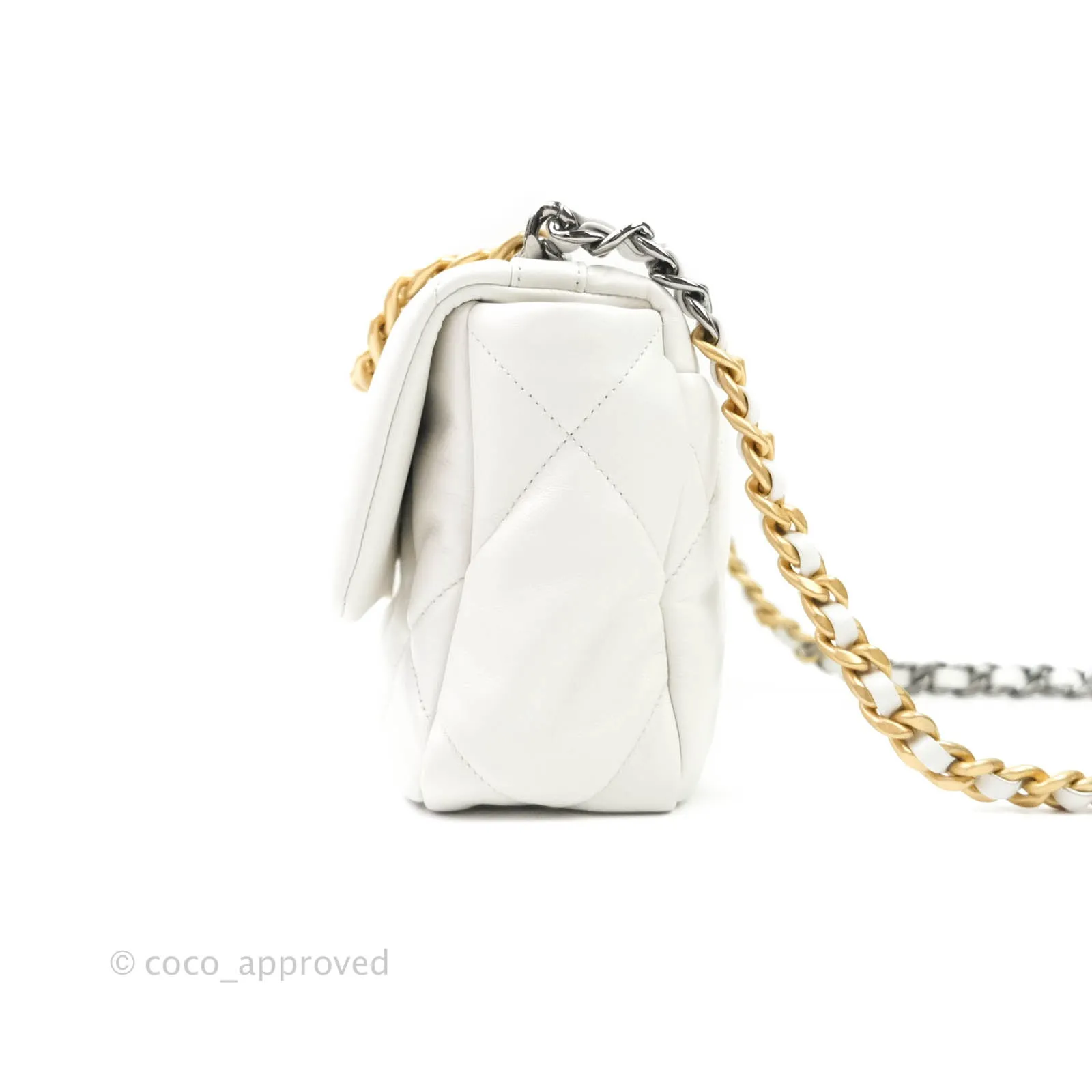 Chanel 19 Small White Mixed Hardware