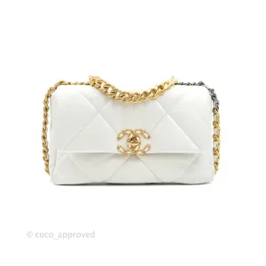 Chanel 19 Small White Mixed Hardware