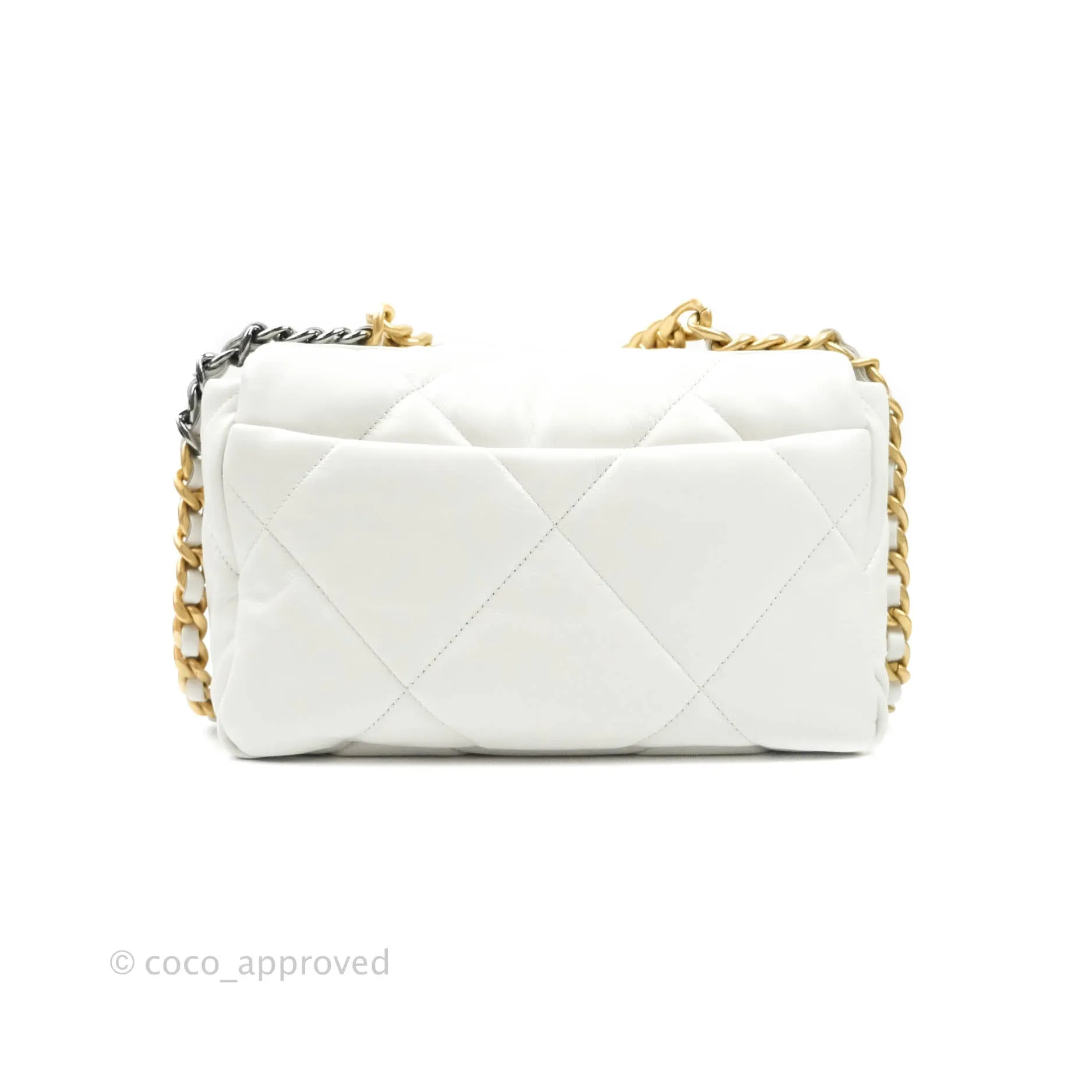 Chanel 19 Small White Mixed Hardware
