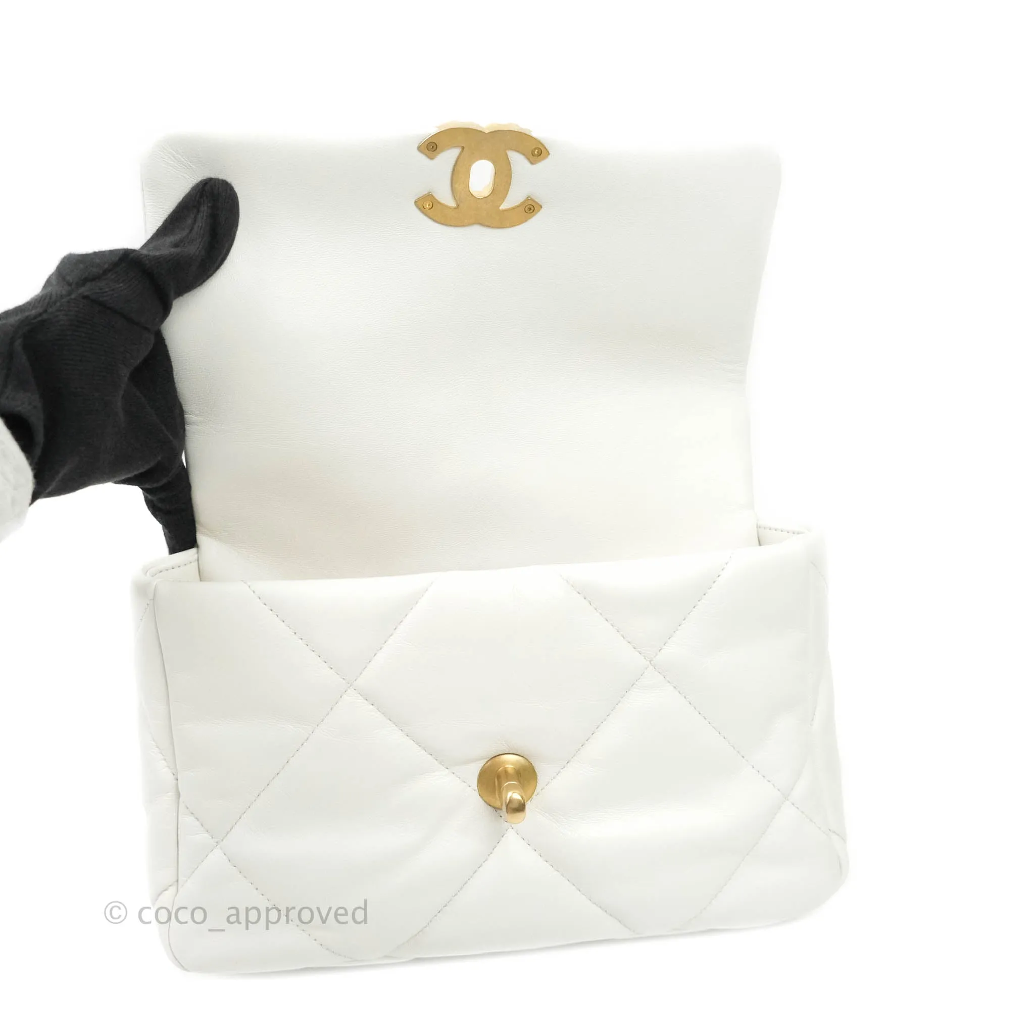 Chanel 19 Small White Mixed Hardware