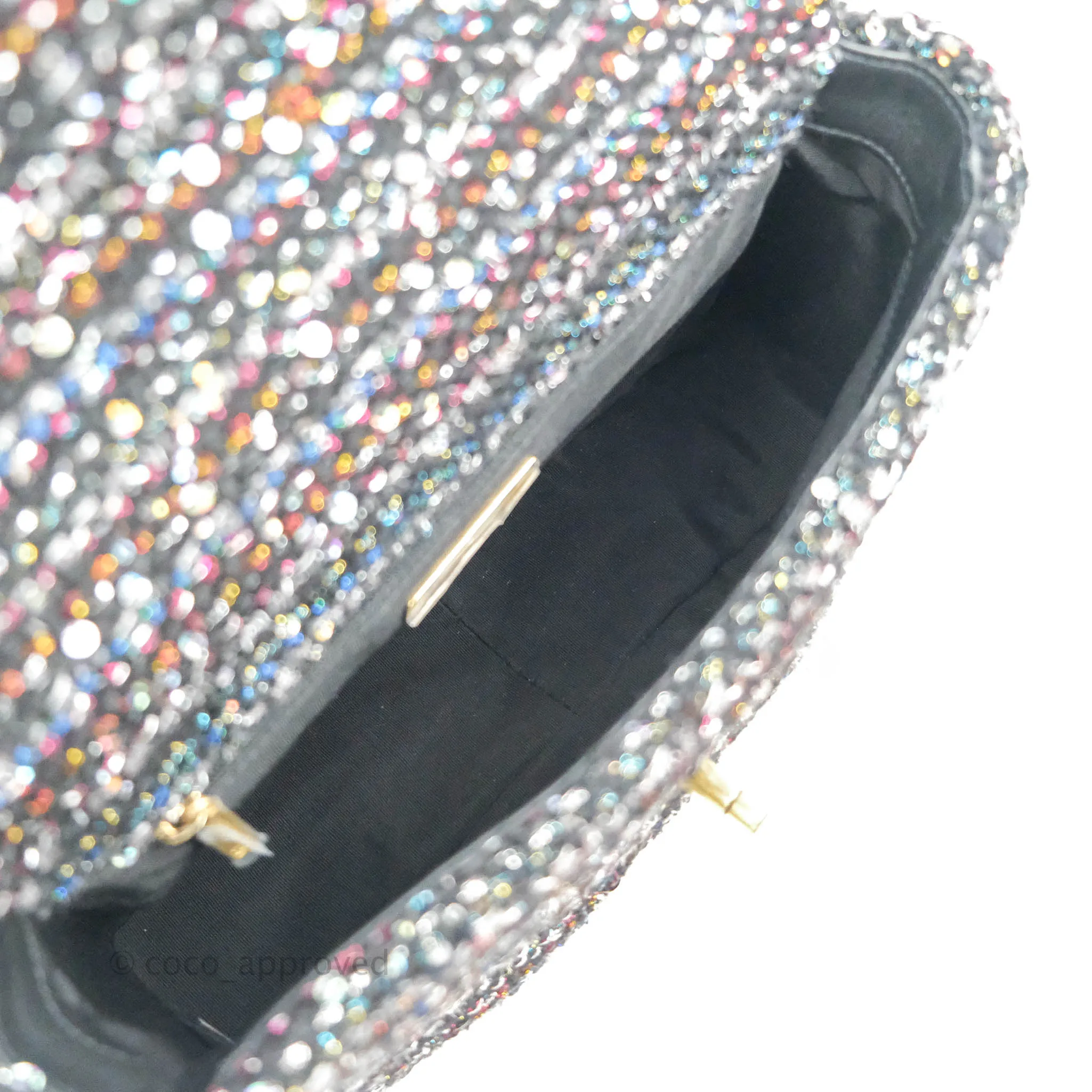 Chanel 19 Tweed Sequin Quilted Flap Black Multicolor
